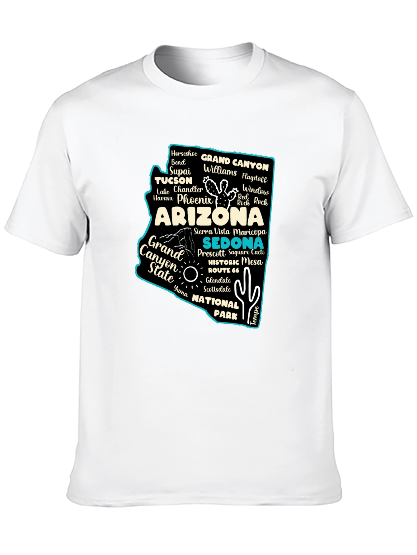 Arizona State Travel Map T-Shirt
