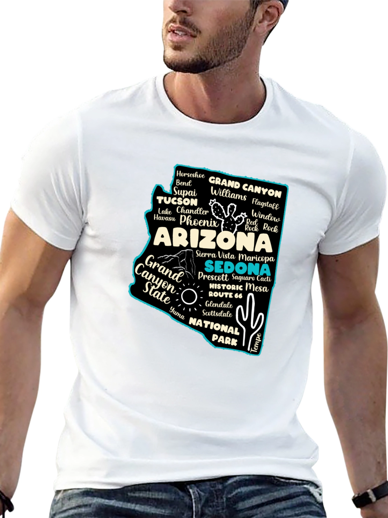Arizona State Travel Map T-Shirt