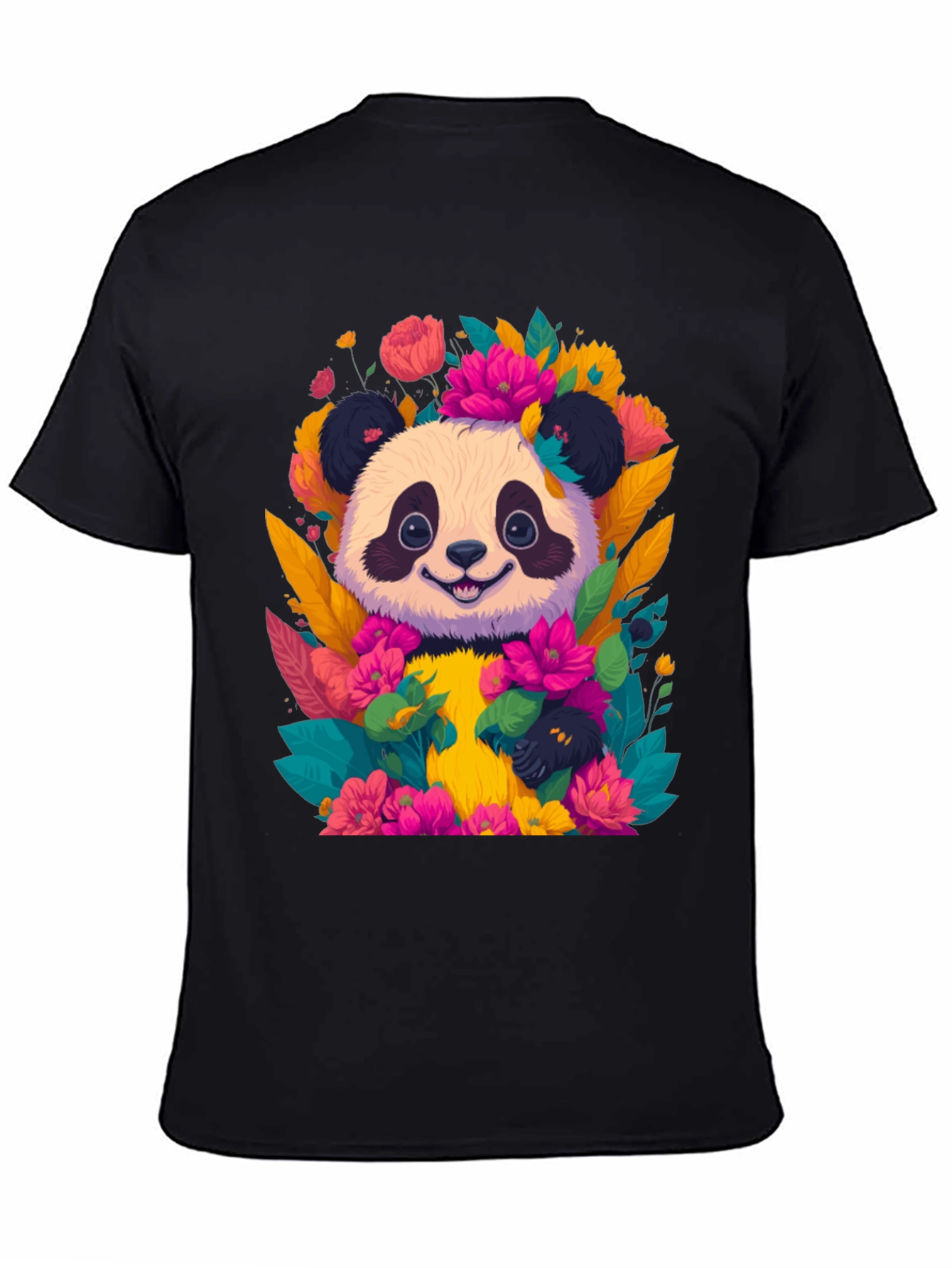 Panda Floral Graphic Tee - Cute Animal T-Shirt