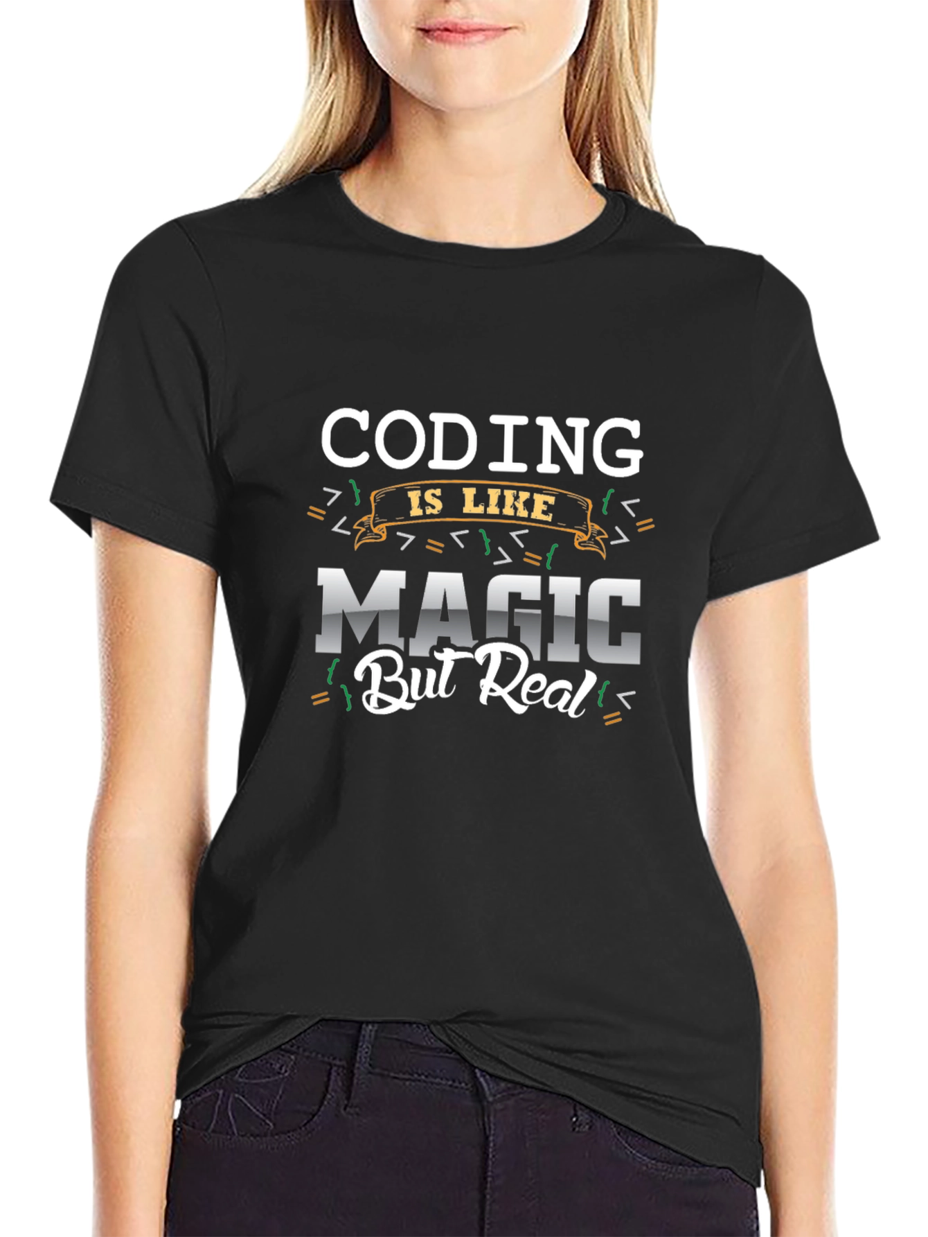 Coding is Like Magic T-Shirt - Black