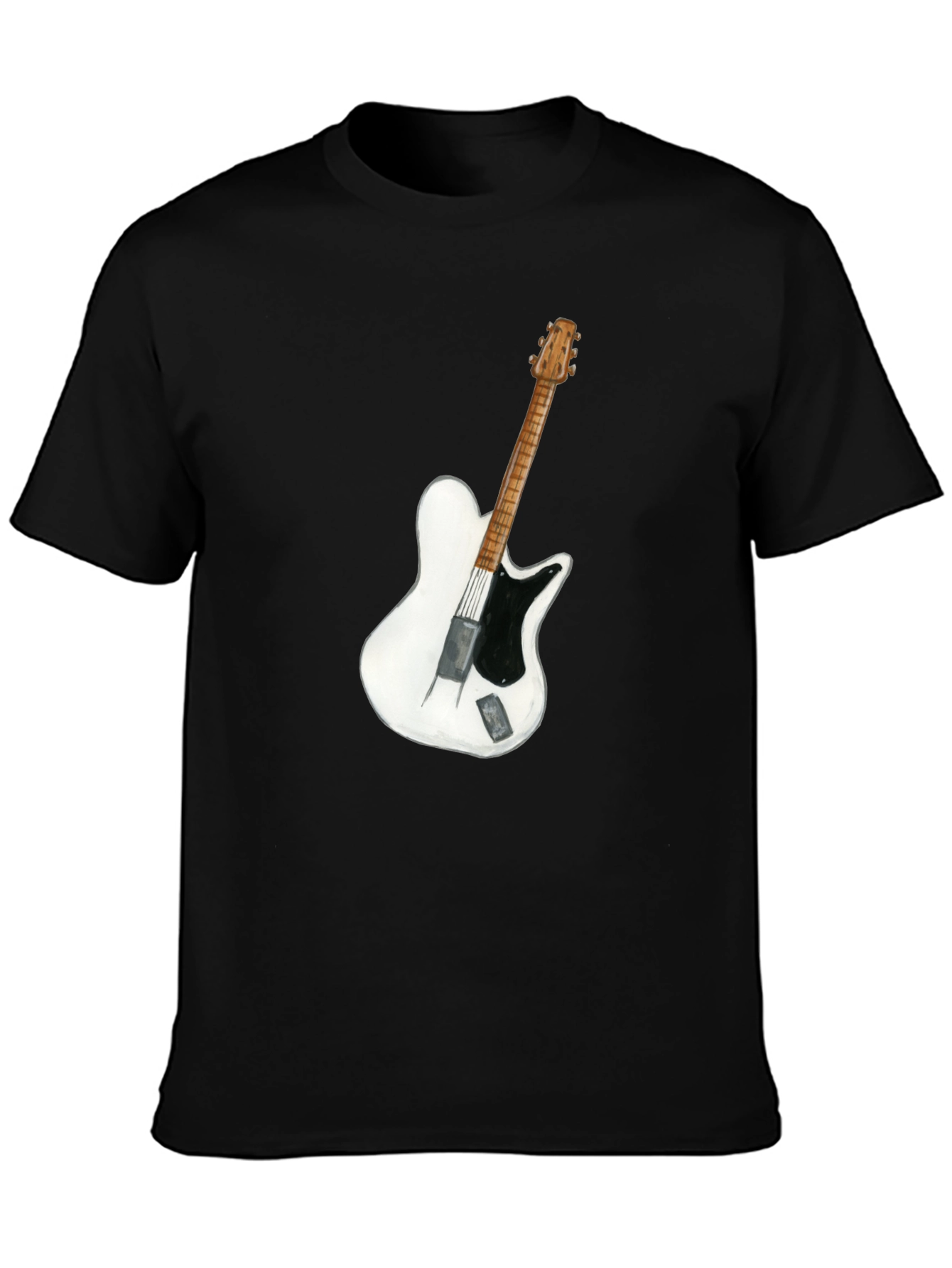 Guitar Graphic T-Shirt - Black Cotton Tee