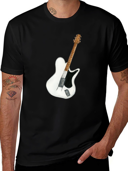 Guitar Graphic T-Shirt - Black Cotton Tee