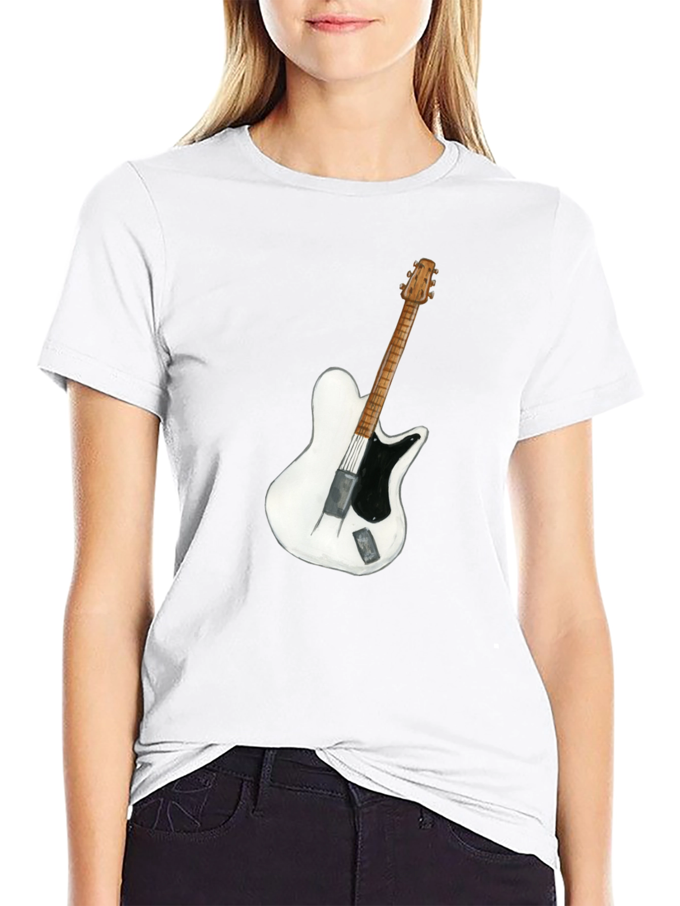 Guitar Graphic T-Shirt - Black Cotton Tee