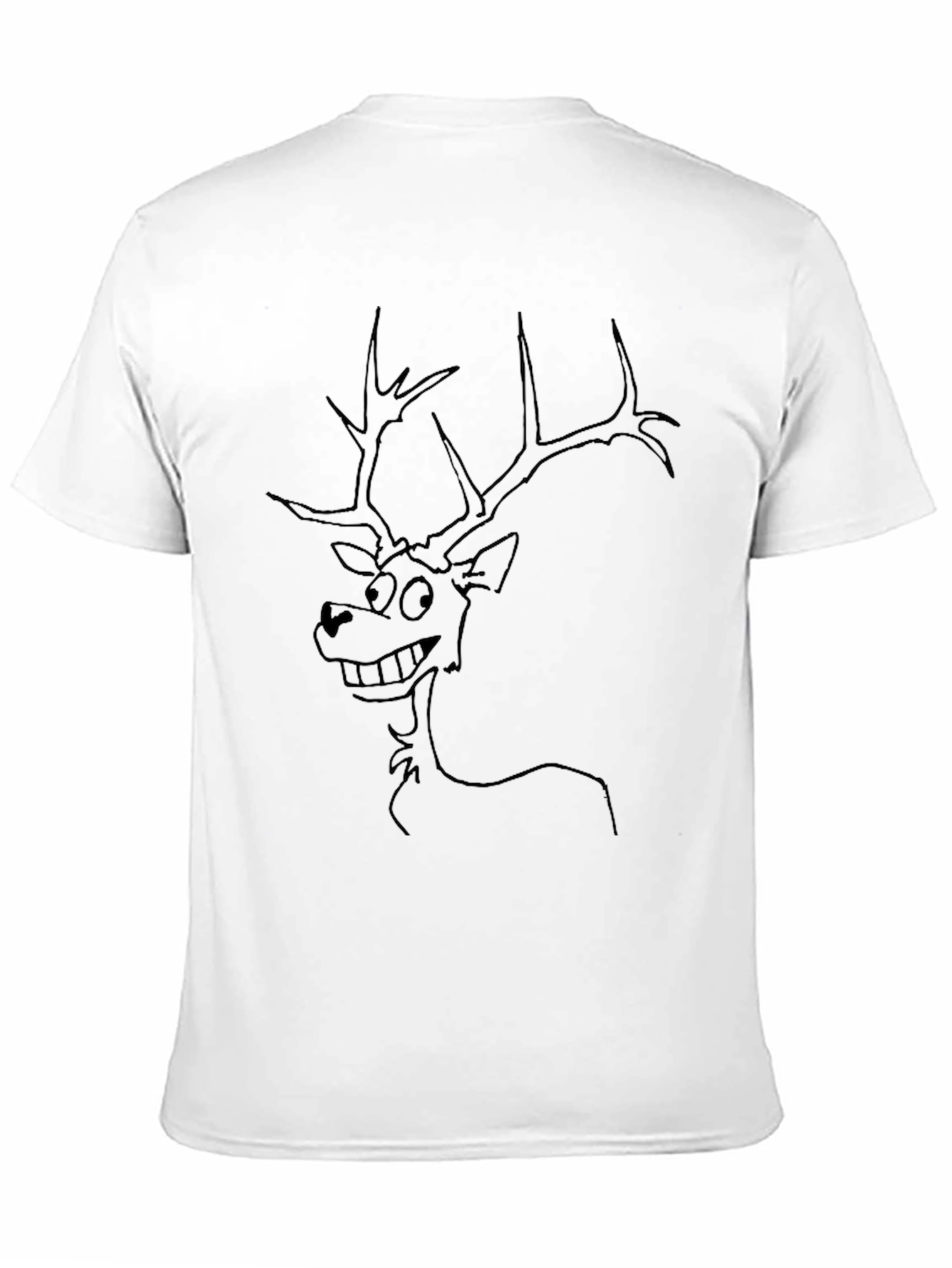 Funny Deer Graphic Tee - Black Crew Neck T-Shirt