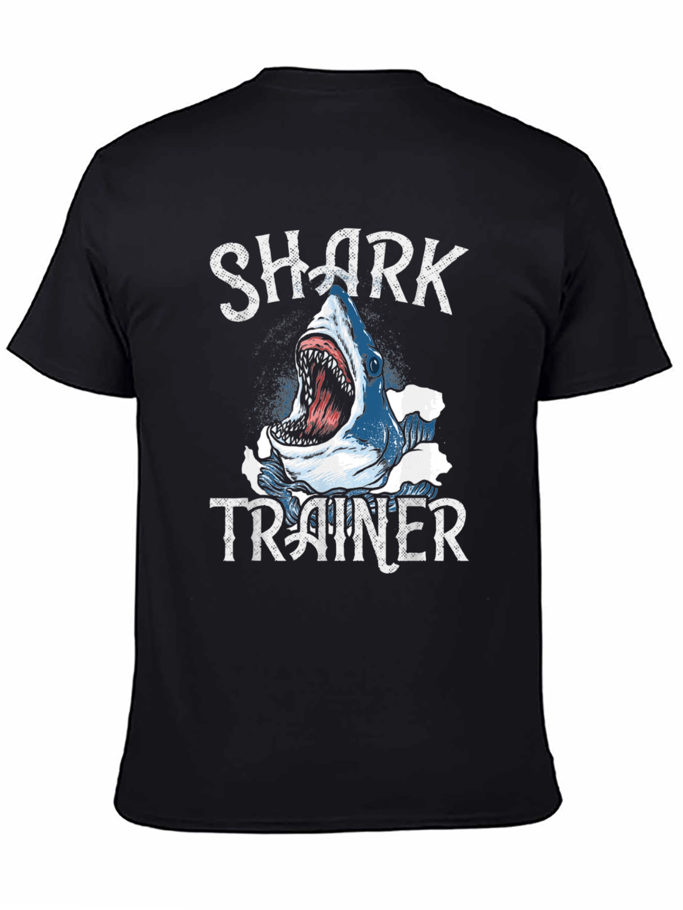 Shark Trainer Graphic Tee - Black Cotton T-Shirt