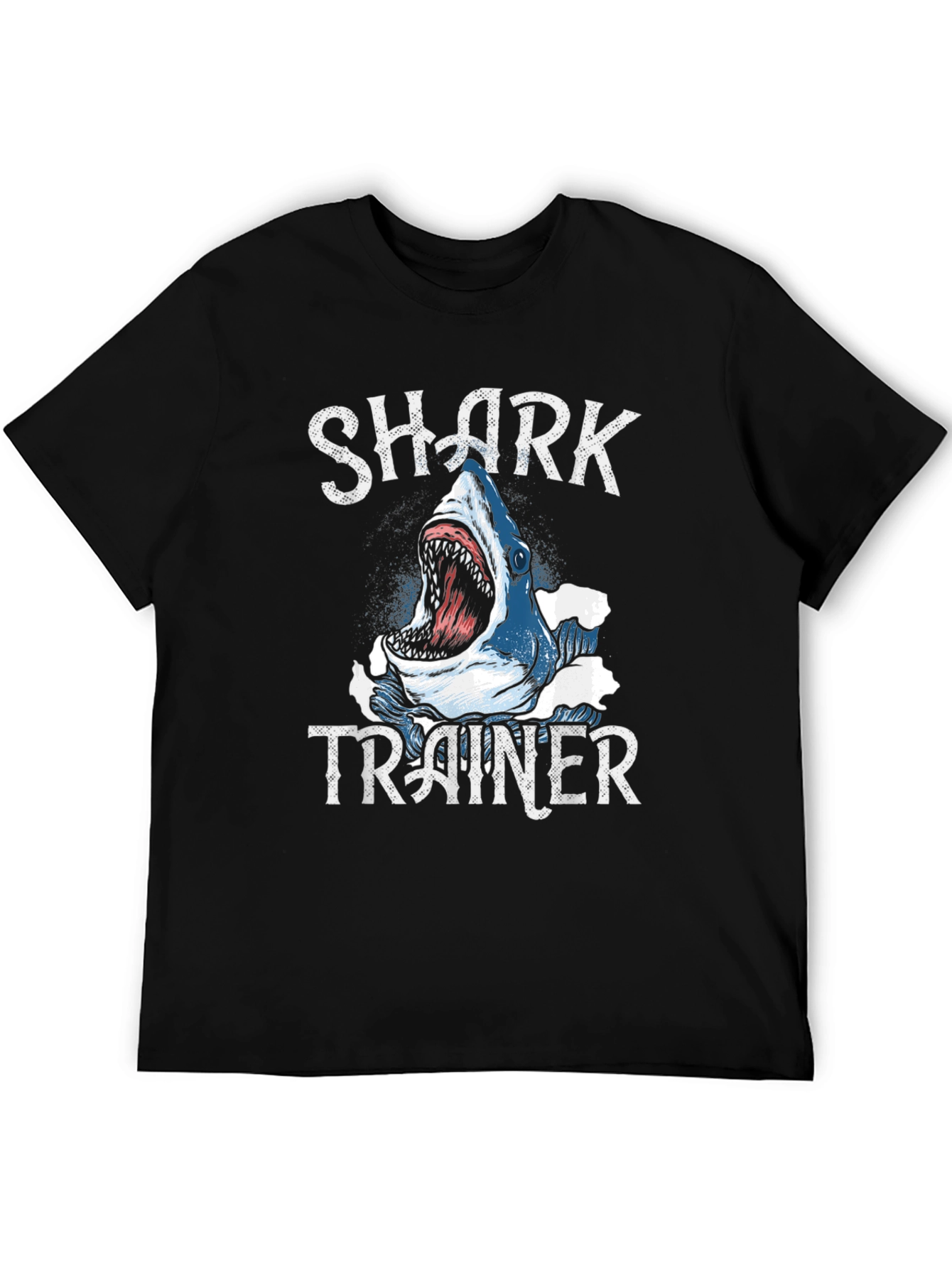 Shark Trainer Graphic Tee - Black Cotton T-Shirt