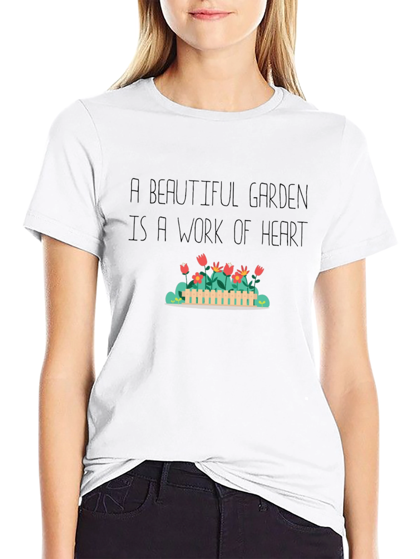 Garden Heart T-Shirt - Black