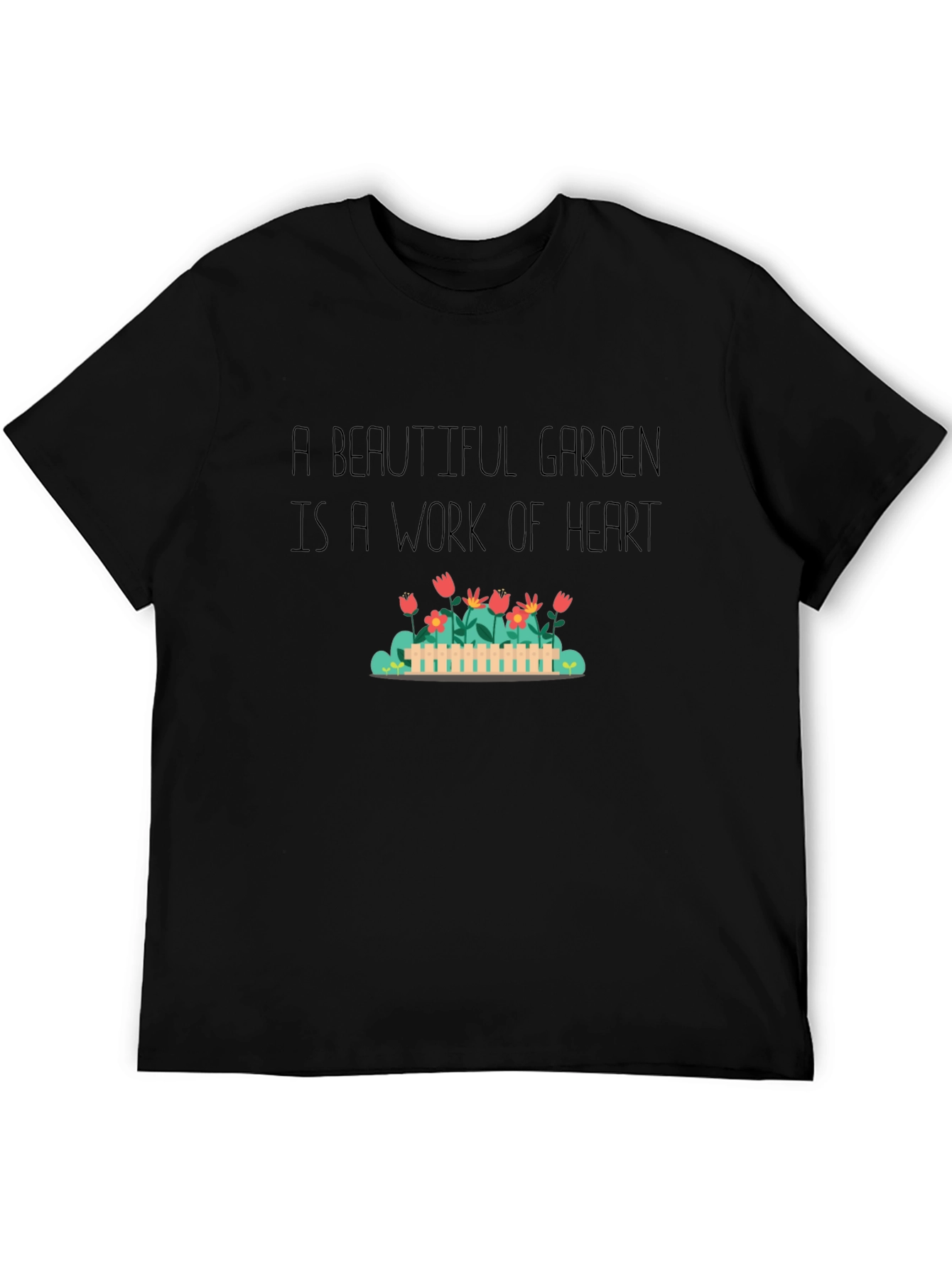 Garden Heart T-Shirt - Black