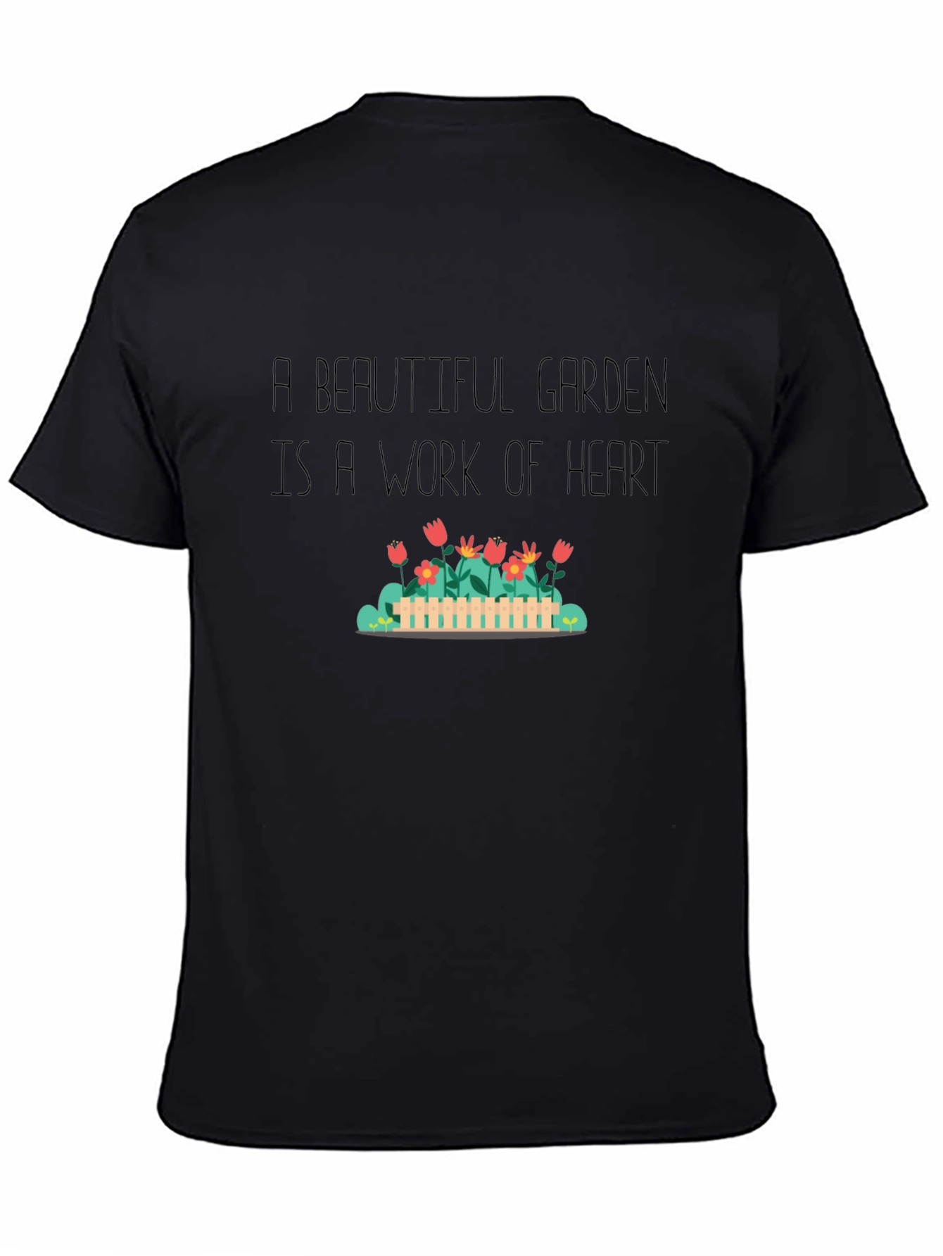 Garden Heart T-Shirt - Black