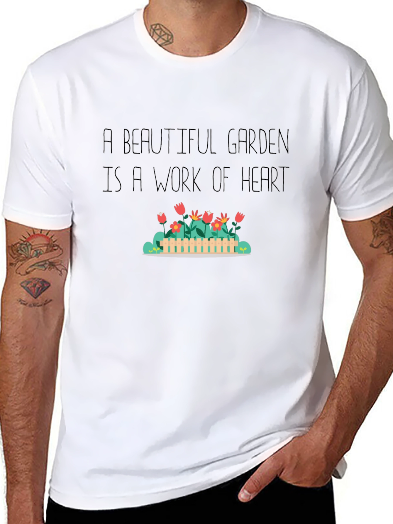 Garden Heart T-Shirt - Black