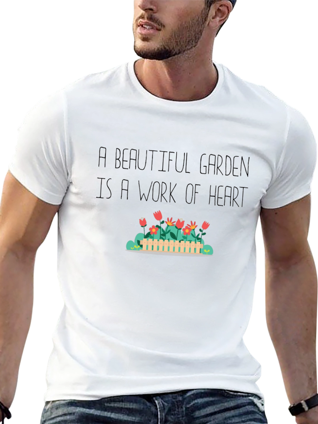 Garden Heart T-Shirt - Black