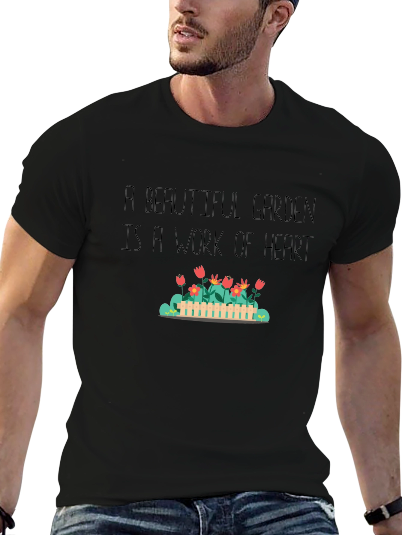 Garden Heart T-Shirt - Black