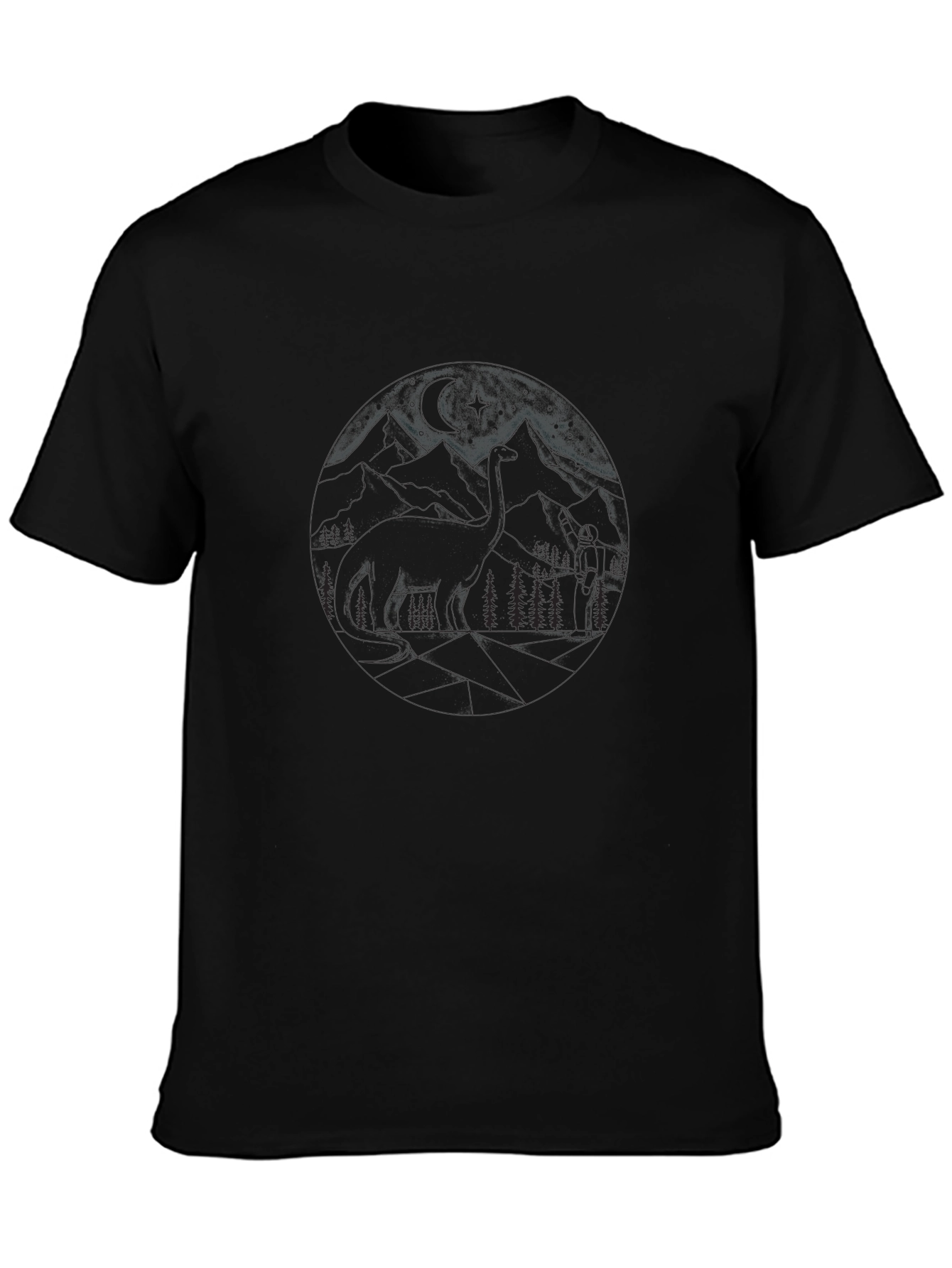 Nature Mountain Graphic Black T-Shirt