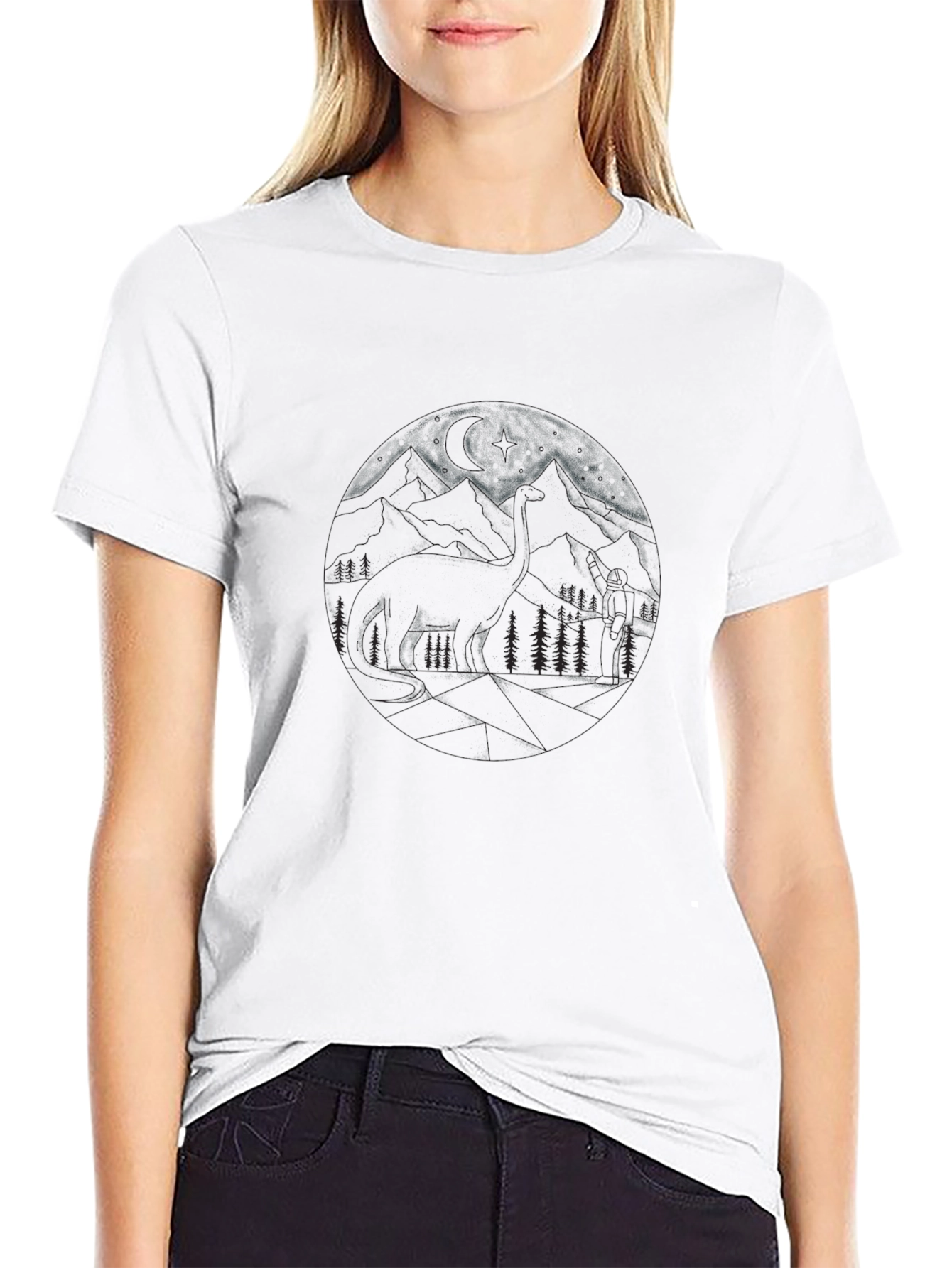 Nature Mountain Graphic Black T-Shirt