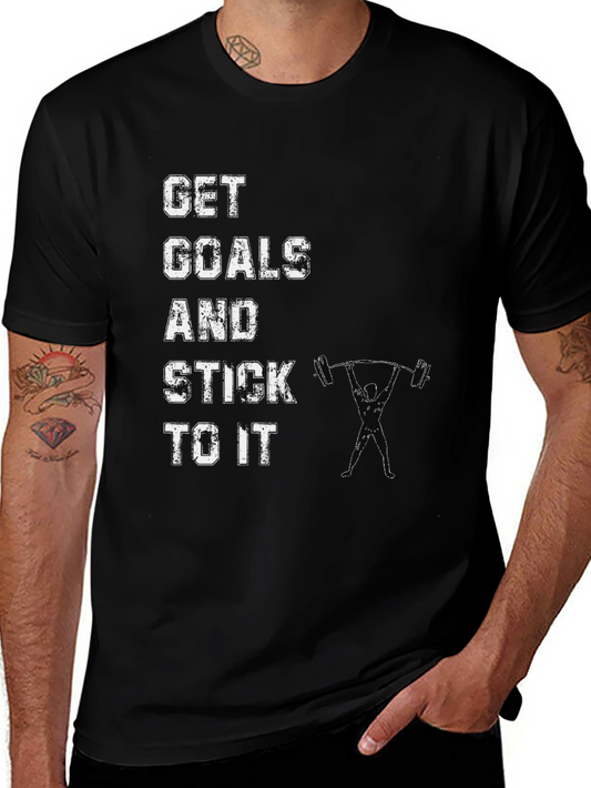 Motivational Gym T-Shirt - Get Goals & Stick To It