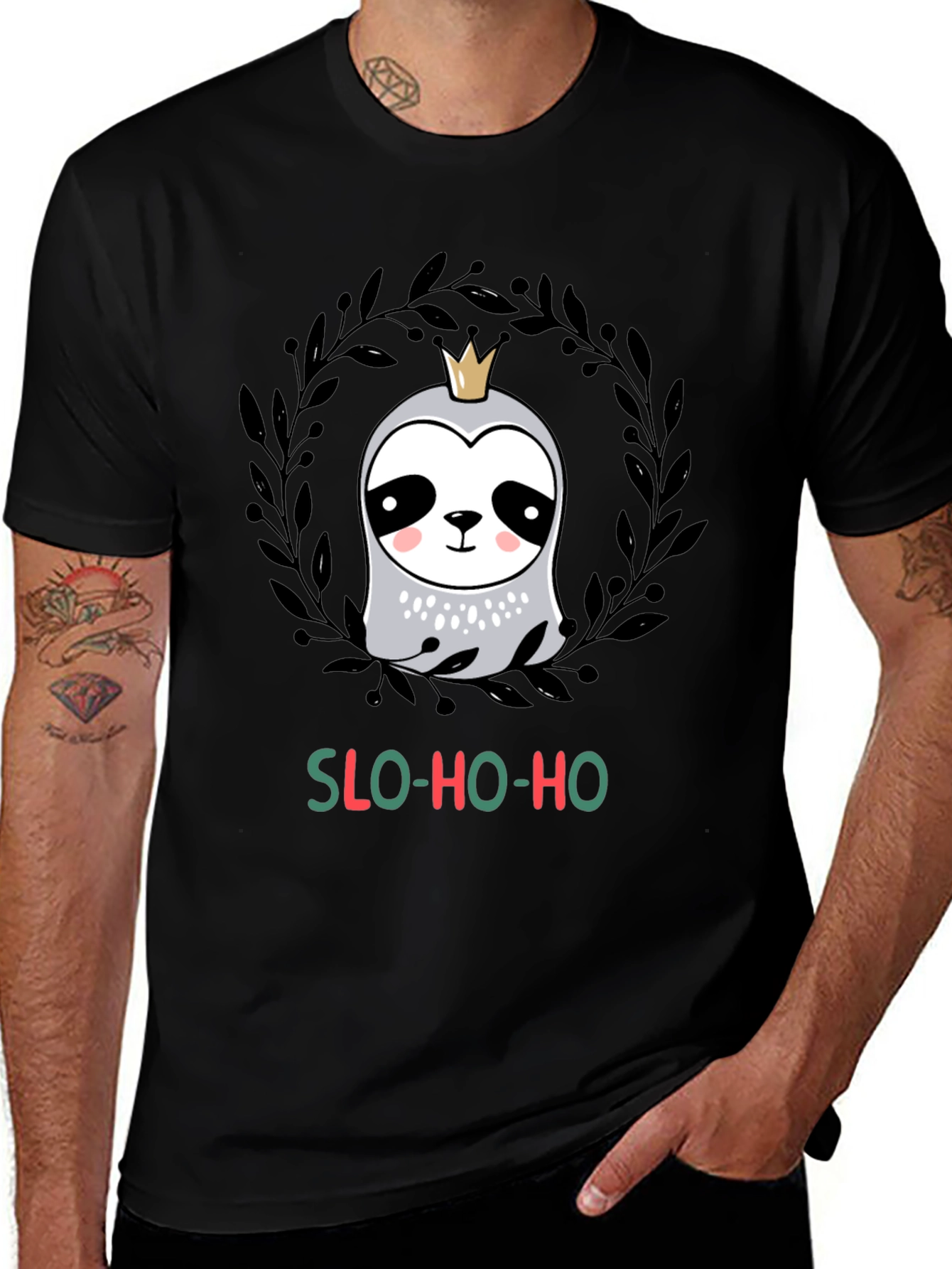 Slo-Ho-Ho Sloth Christmas T-Shirt