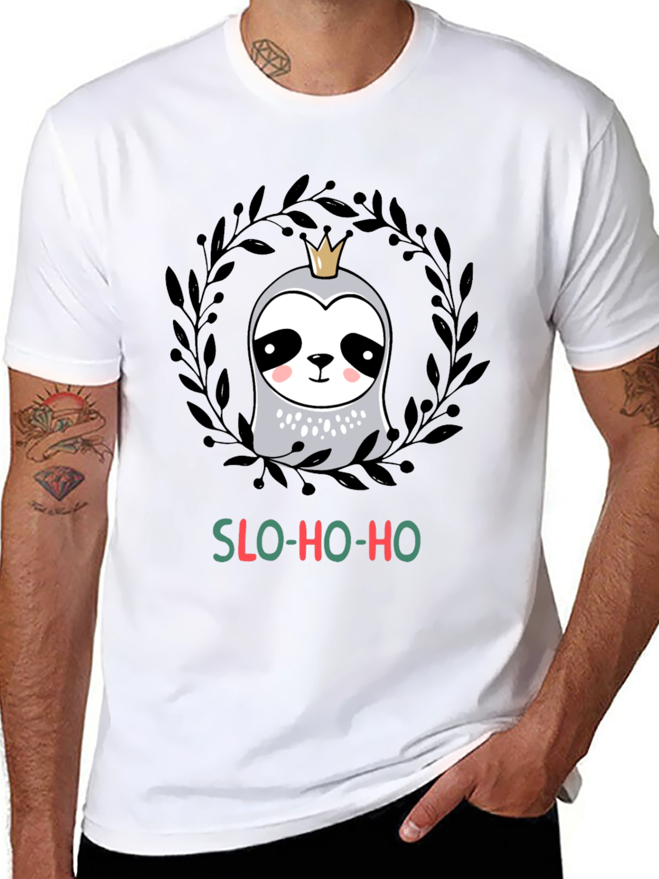 Slo-Ho-Ho Sloth Christmas T-Shirt