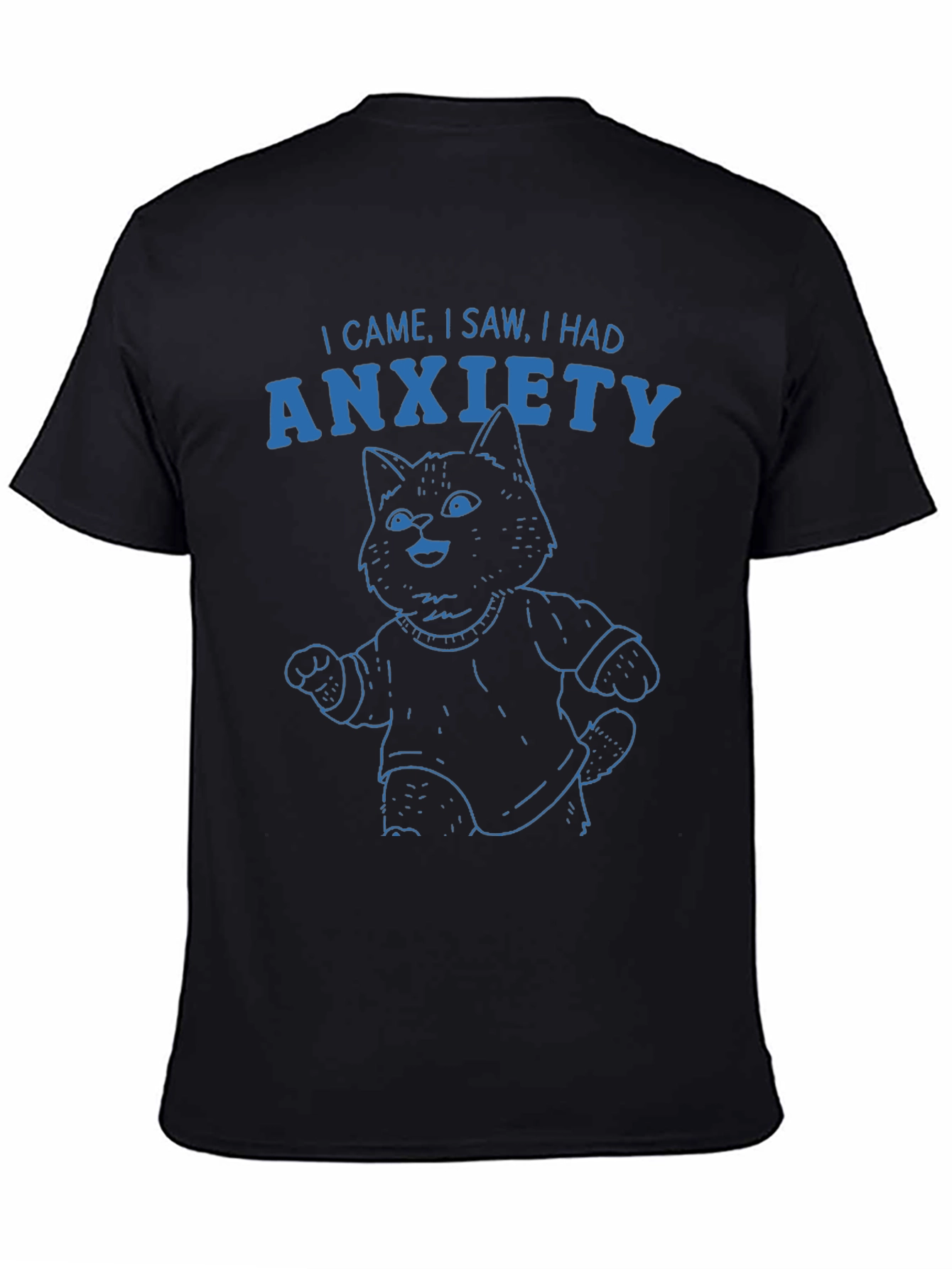 Anxiety Cat Graphic T-Shirt - Humorous Tee