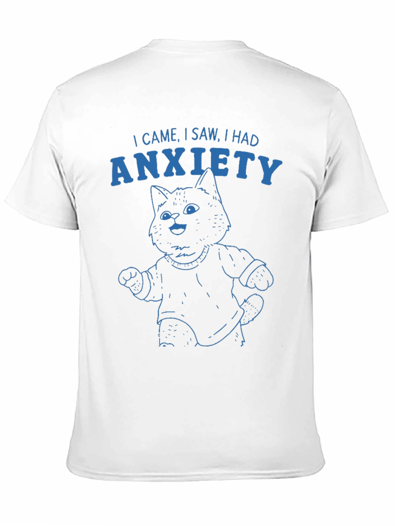 Anxiety Cat Graphic T-Shirt - Humorous Tee