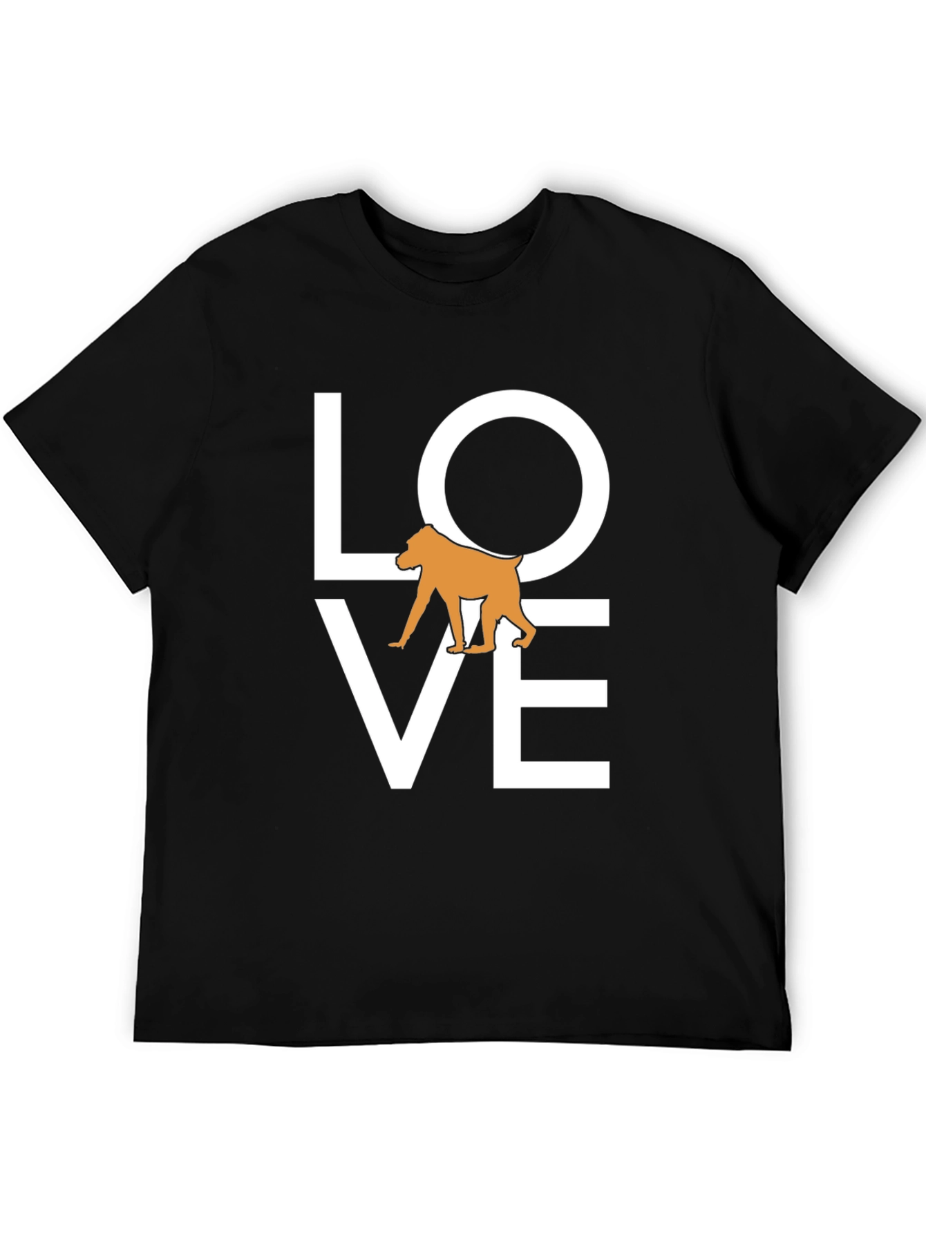 Love Baboon Graphic Tee - Black Cotton T-Shirt