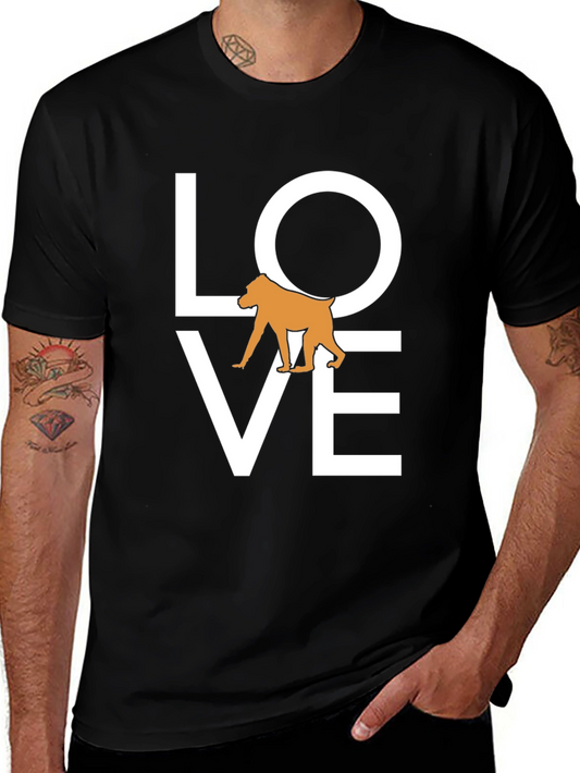 Love Baboon Graphic Tee - Black Cotton T-Shirt