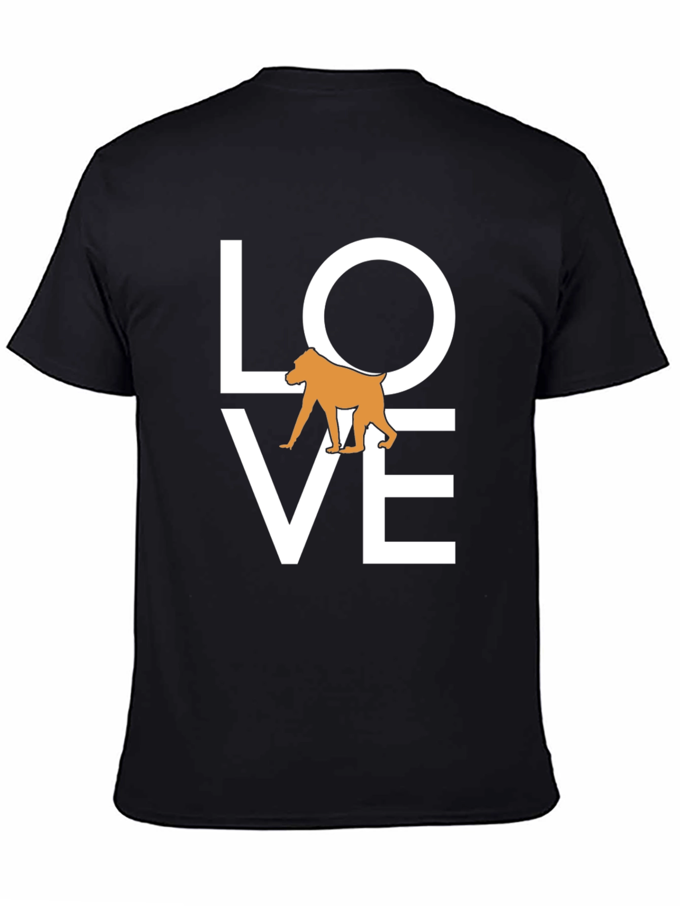 Love Baboon Graphic Tee - Black Cotton T-Shirt