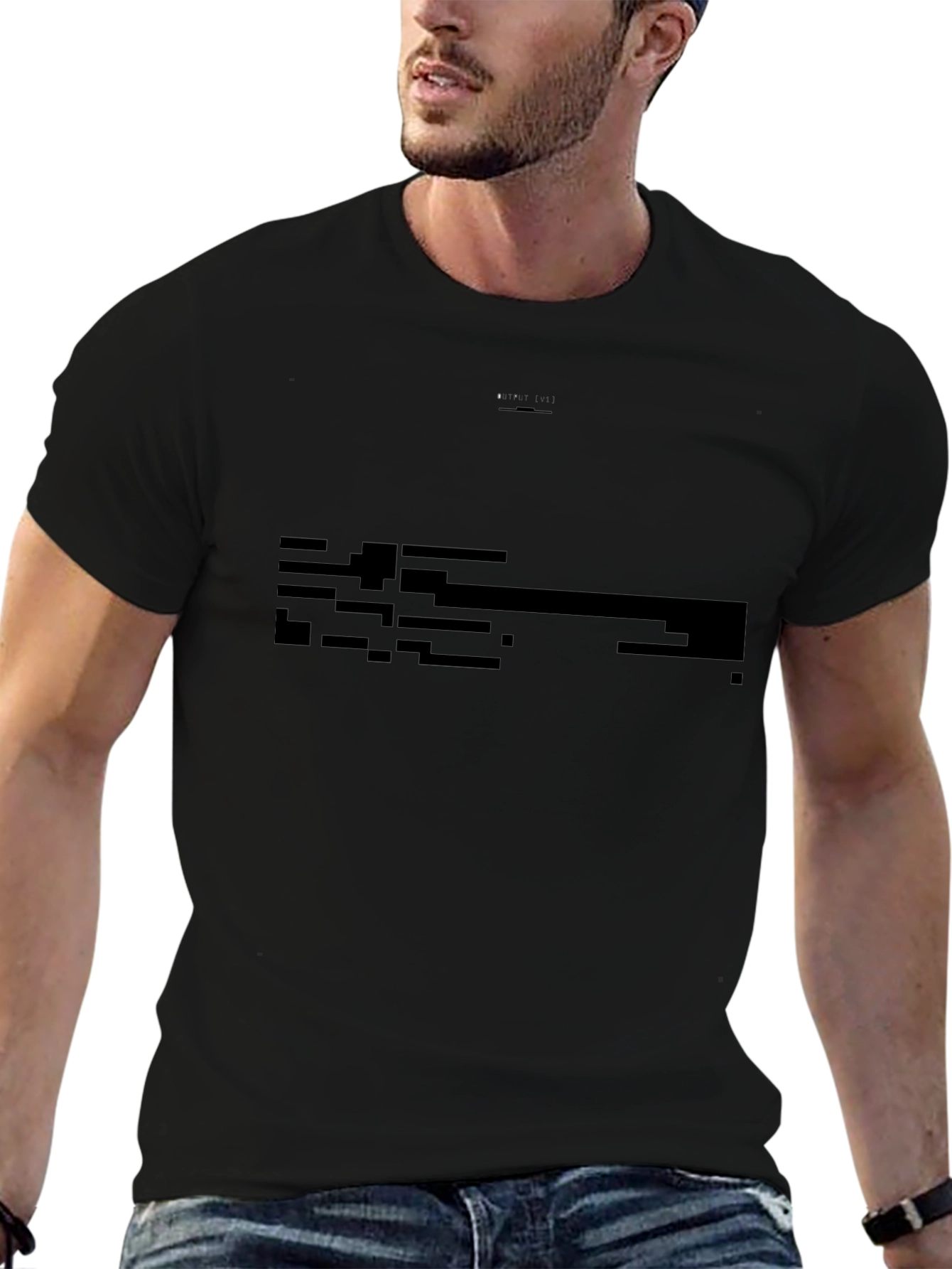 Mens Black Casual Short Sleeve Tee