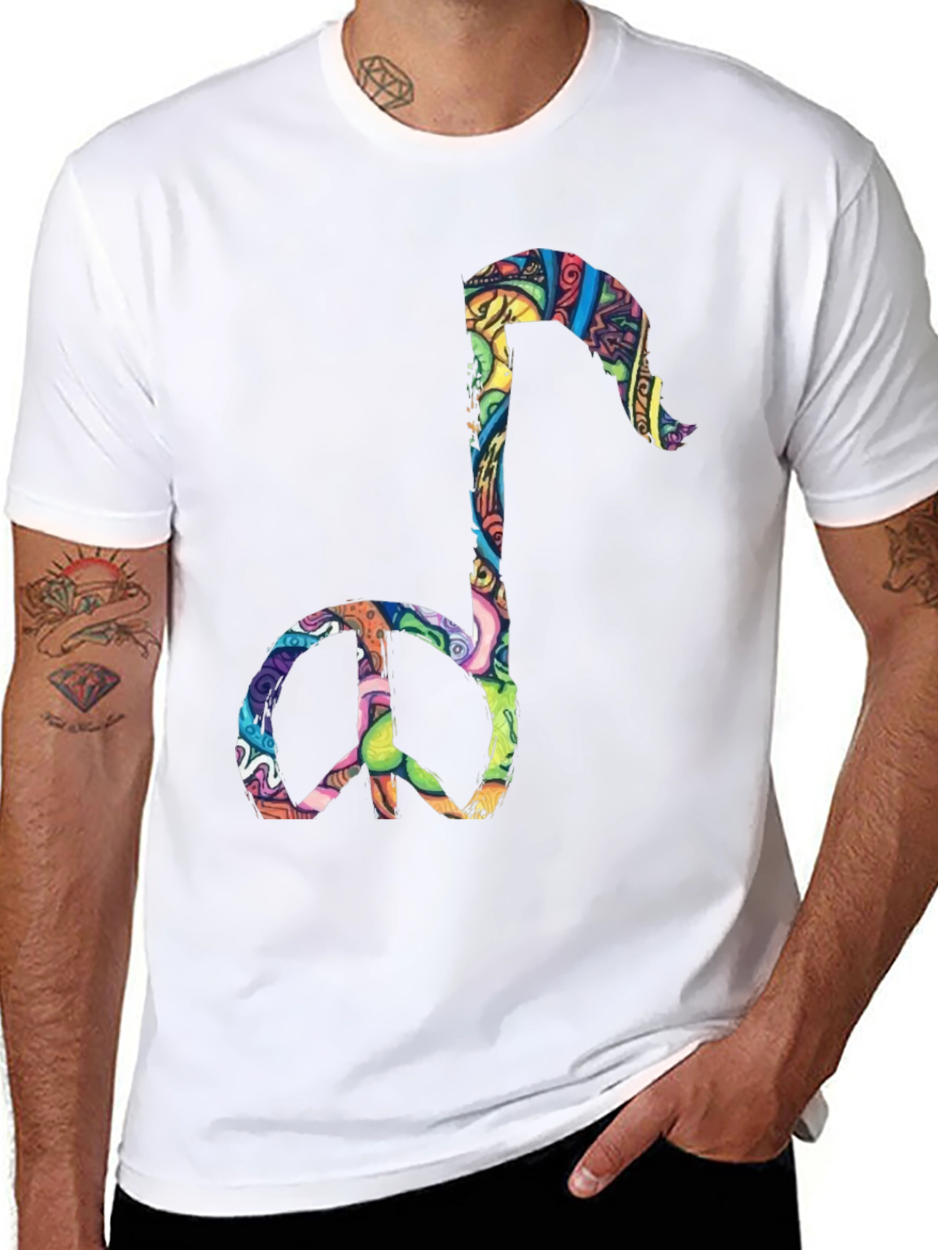 Peace Note Graphic Tee - Black