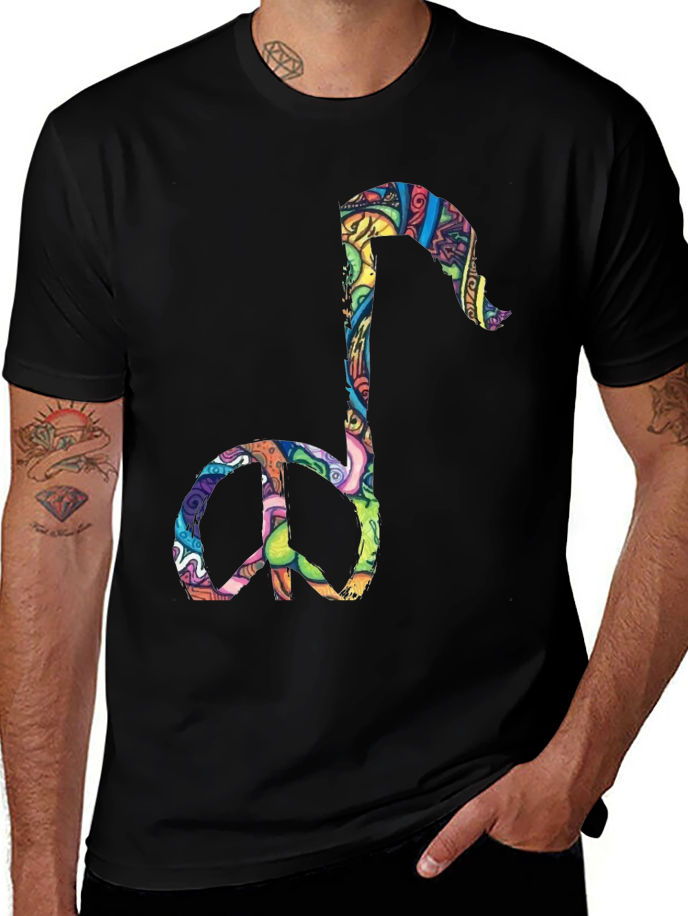 Peace Note Graphic Tee - Black
