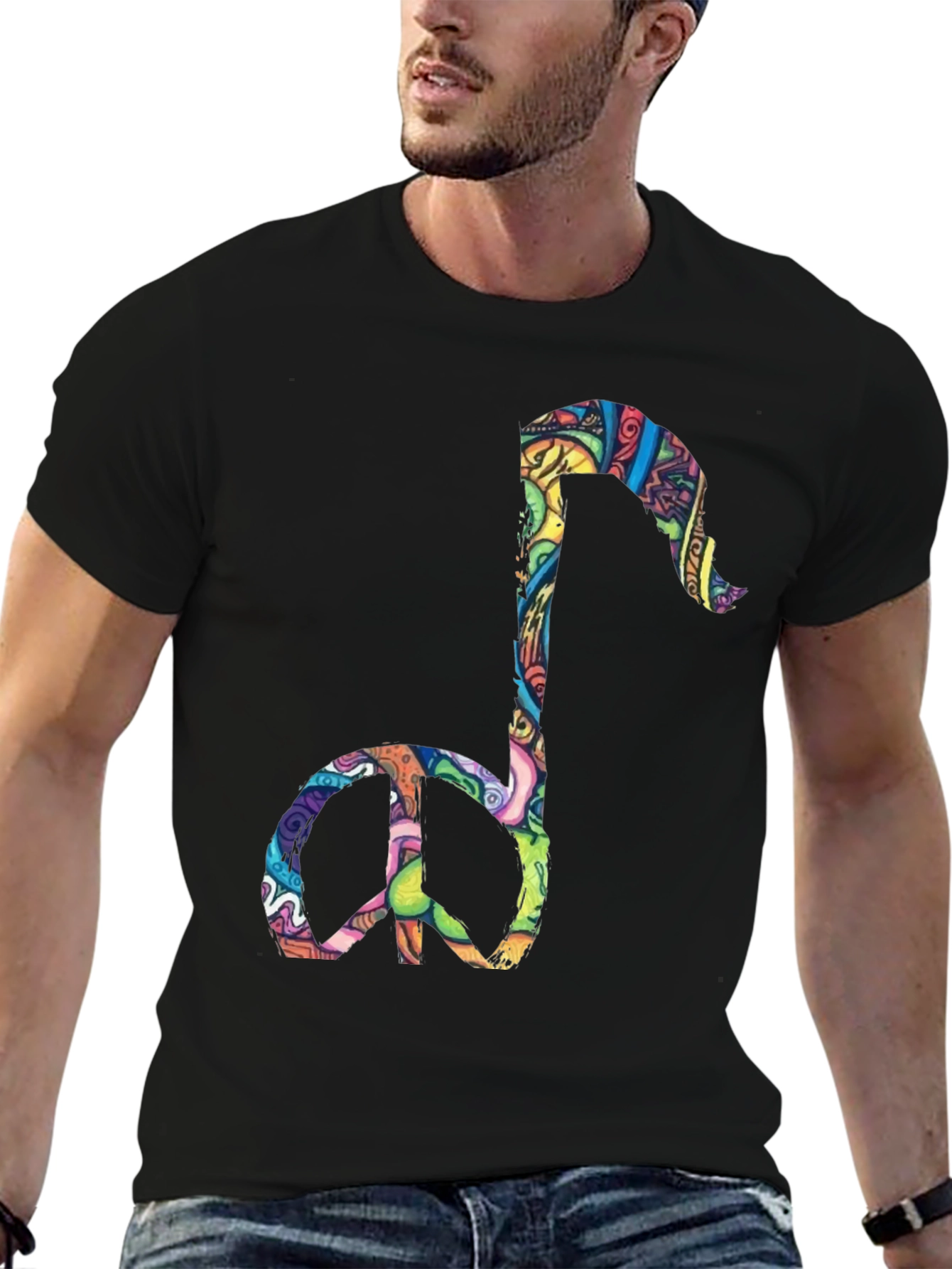 Peace Note Graphic Tee - Black
