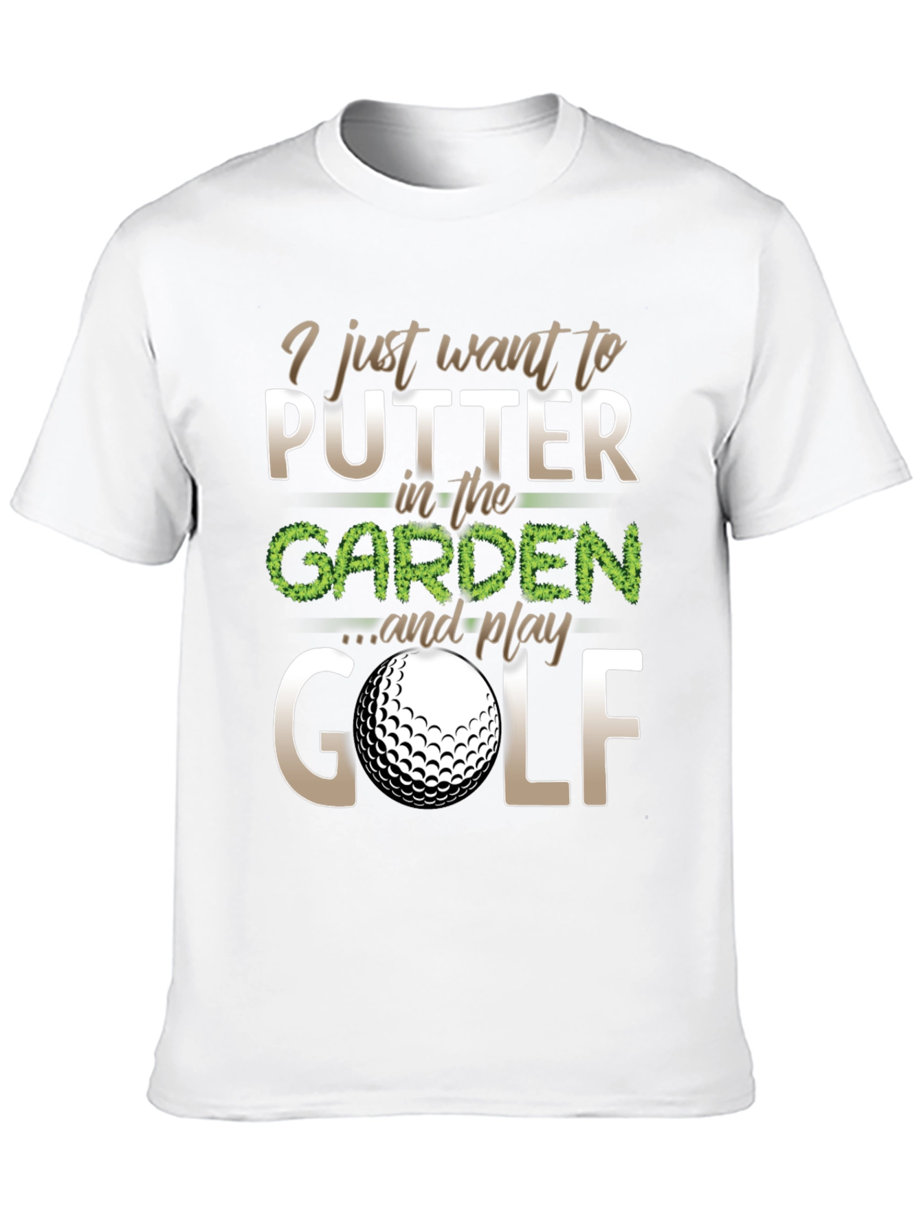 Golf Lovers Tee: Putter in the Garden