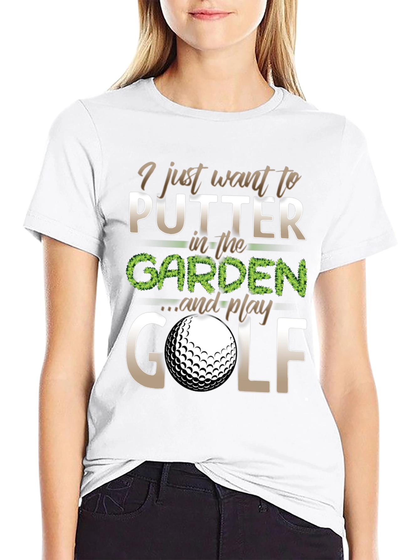 Golf Lovers Tee: Putter in the Garden
