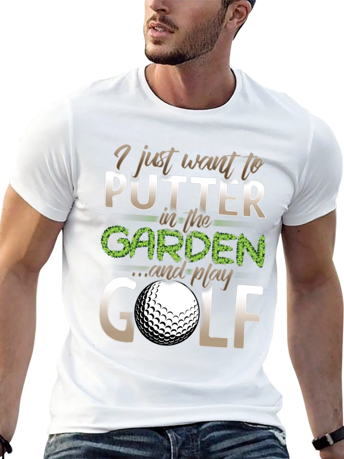 Golf Lovers Tee: Putter in the Garden