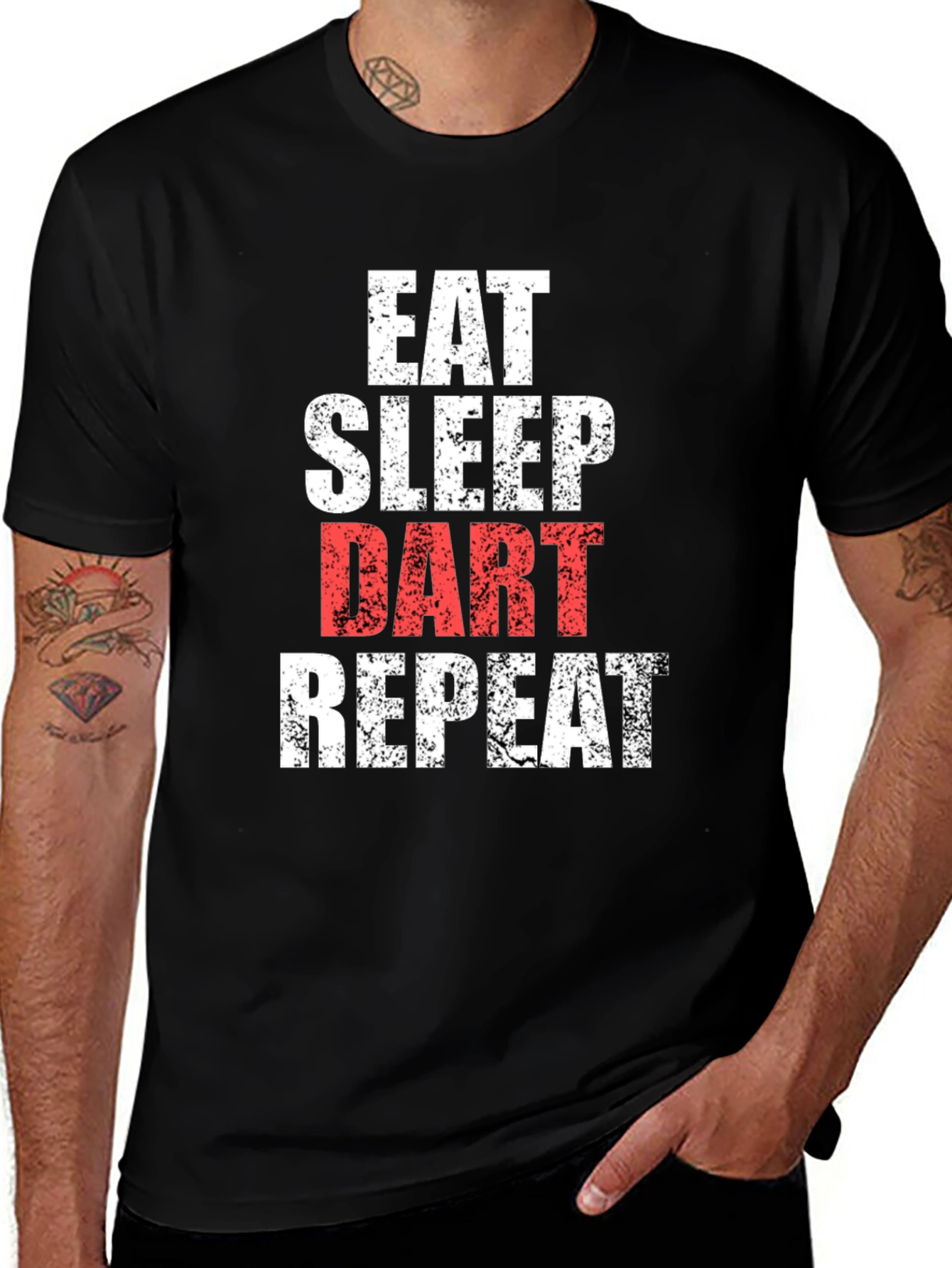 Eat Sleep Dart Repeat T-Shirt - Black