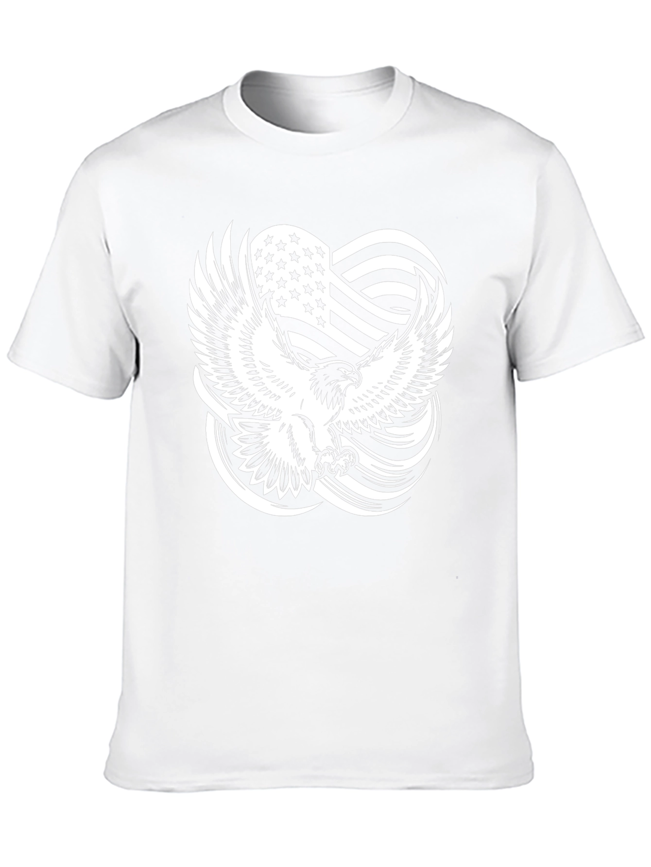 Eagle Flag Graphic Print Black T-Shirt