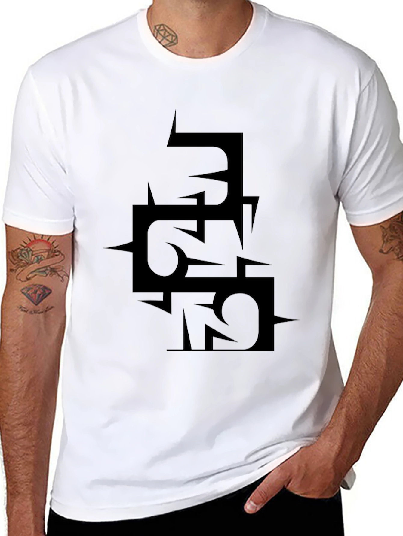 Edgy Black Graphic Tee - Statement Design