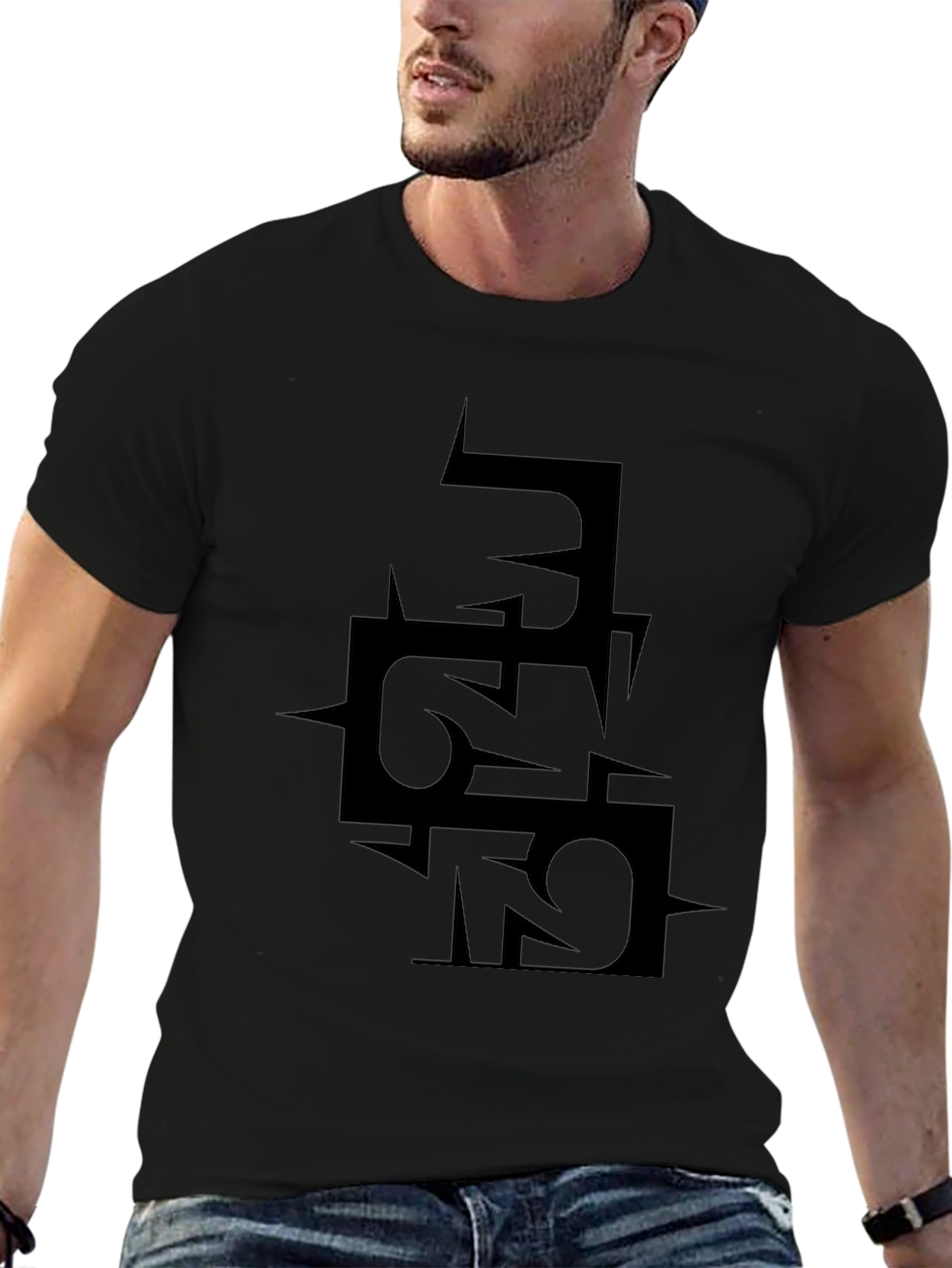 Edgy Black Graphic Tee - Statement Design