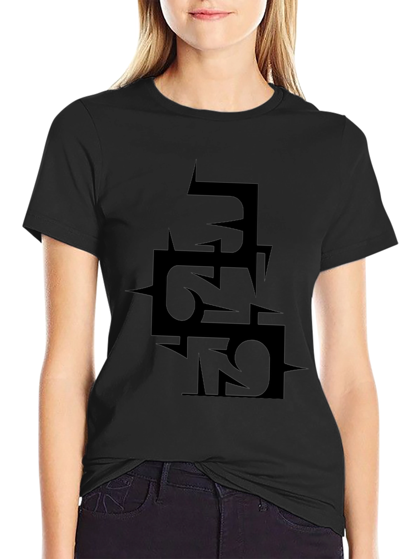 Edgy Black Graphic Tee - Statement Design