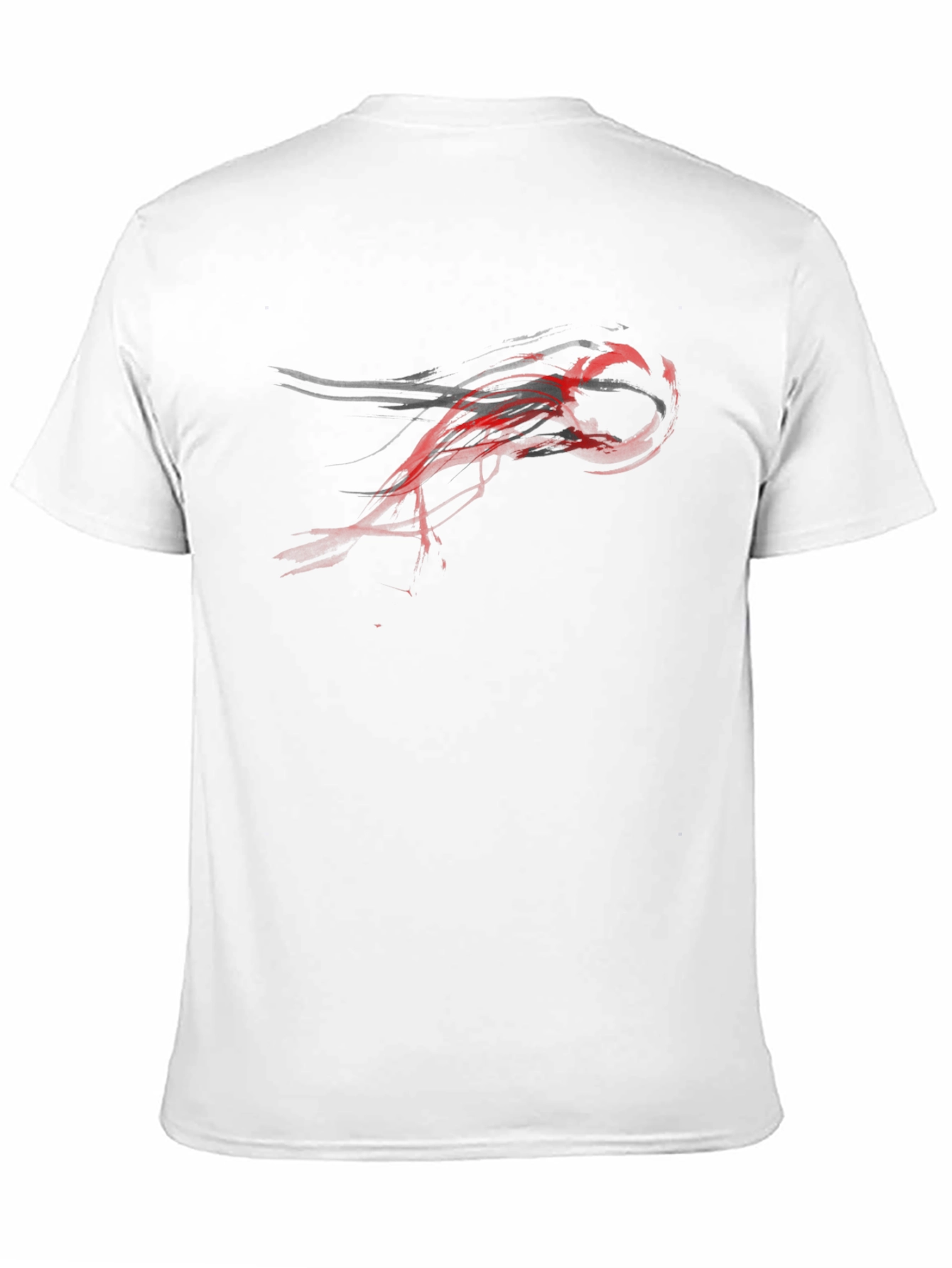 Mens Black T-Shirt with Abstract Red Graphic Design