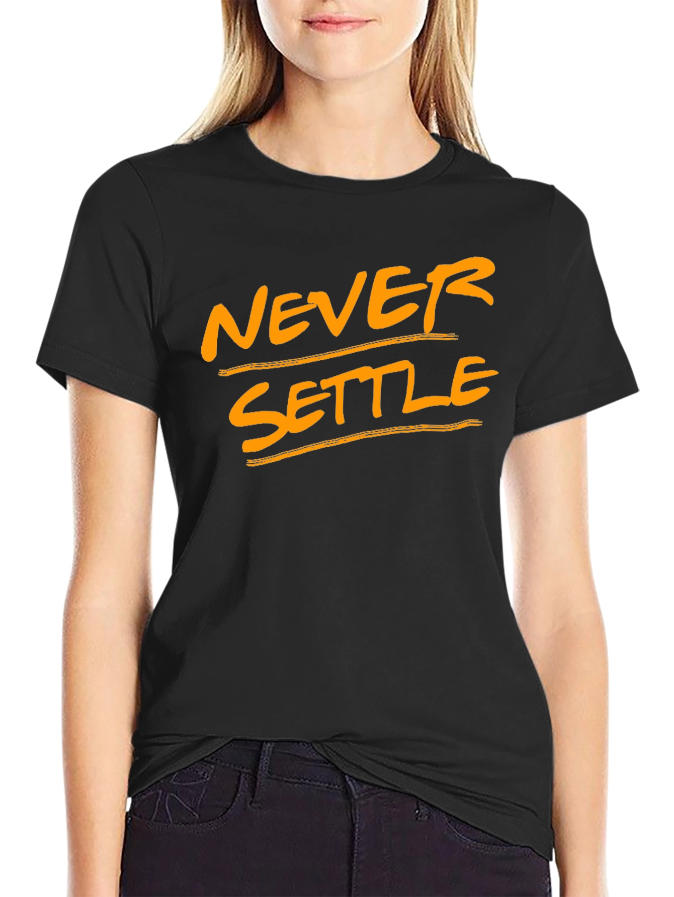 Never Settle Black T-Shirt
