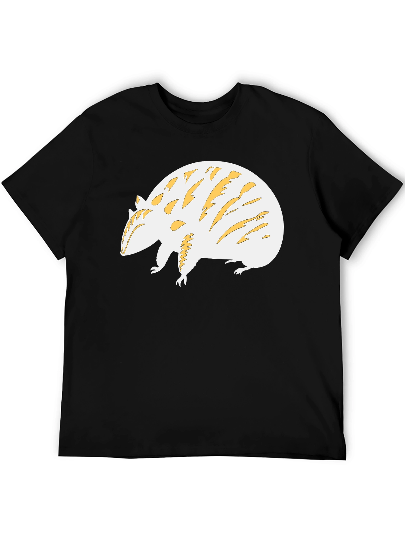 Unique Armadillo Graphic Tee - Black Cotton Blend