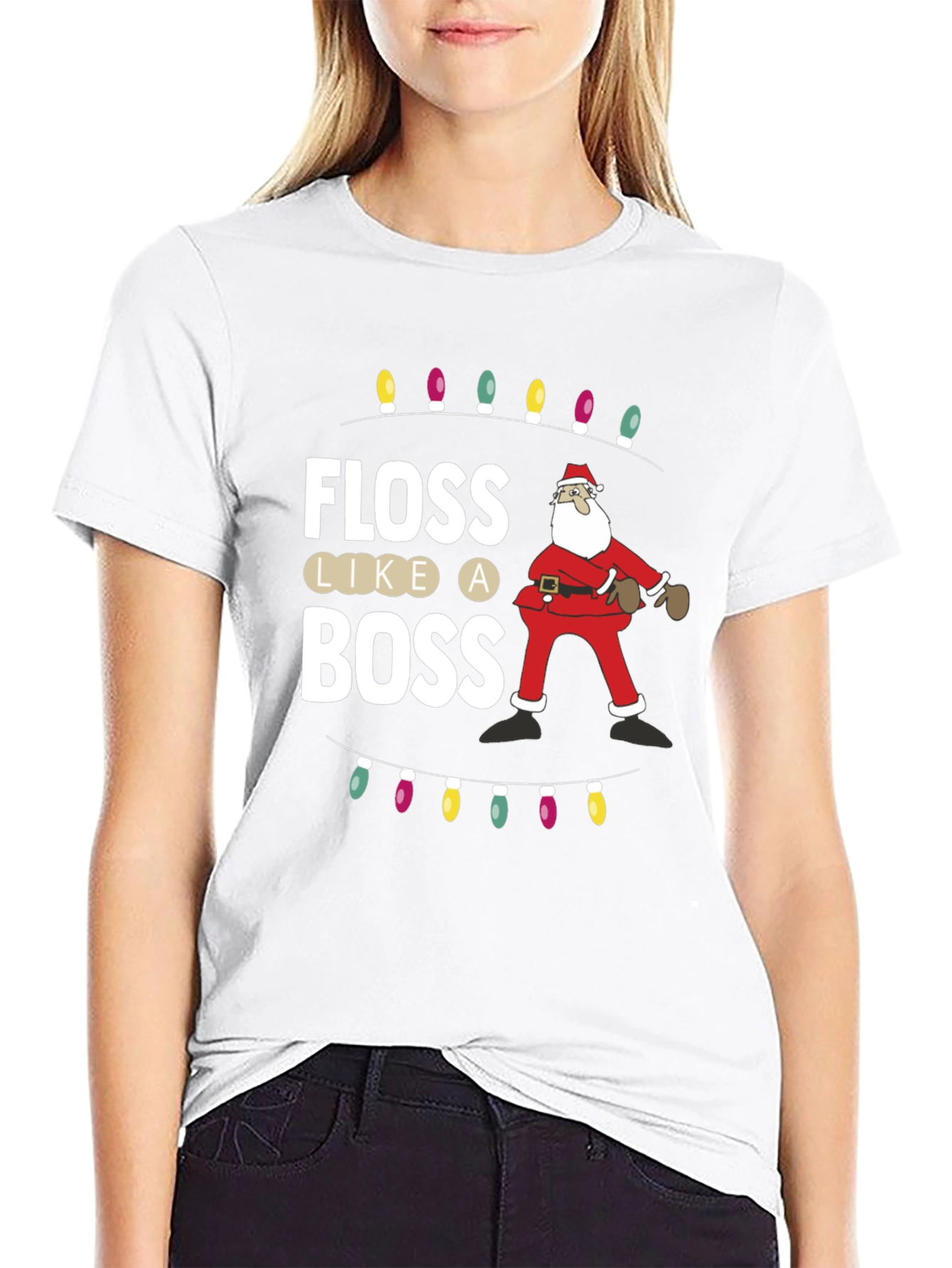 Floss Like a Boss Santa Christmas T-Shirt