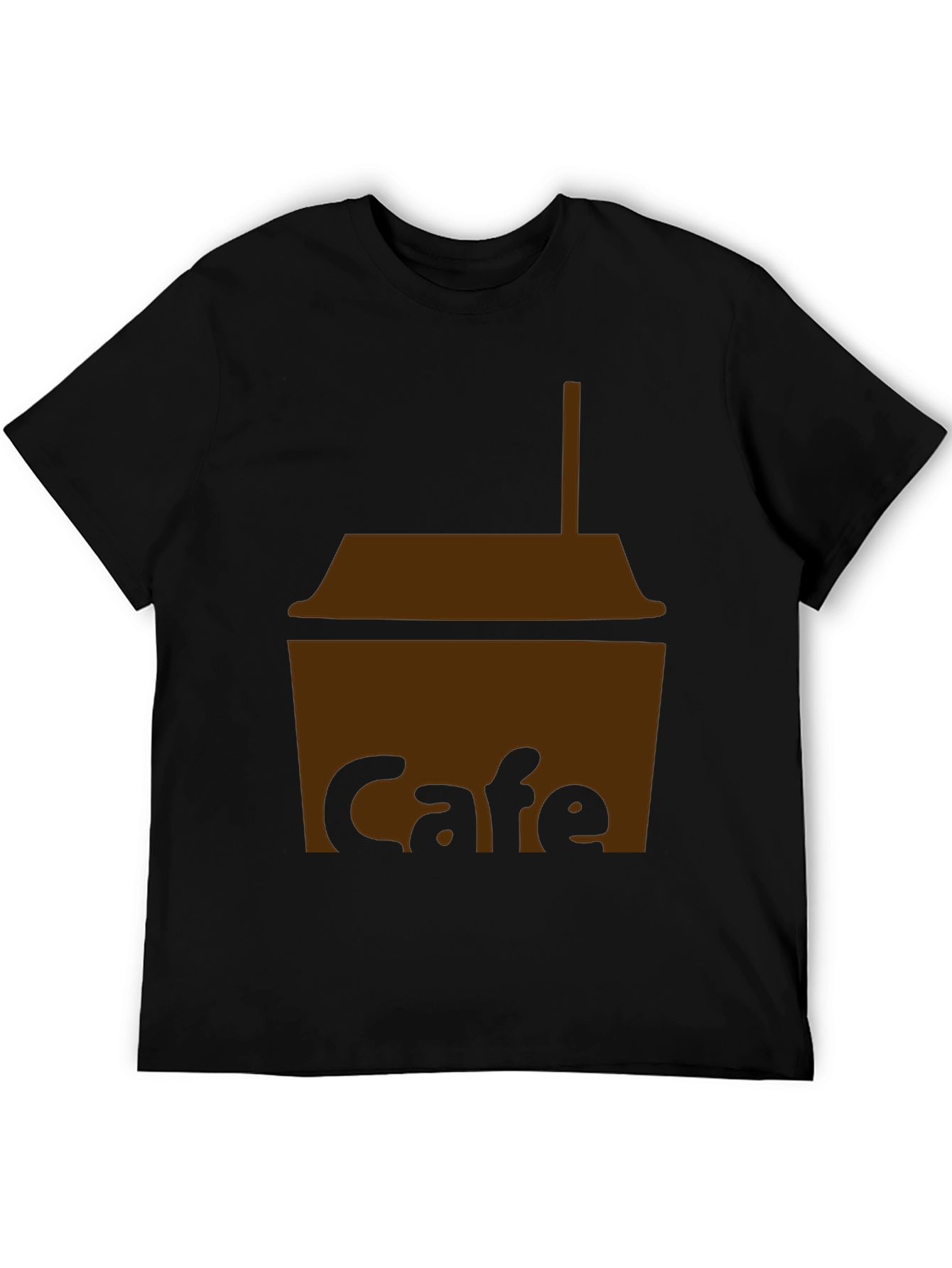 Cafe T-Shirt - Black Cotton Blend Graphic Tee