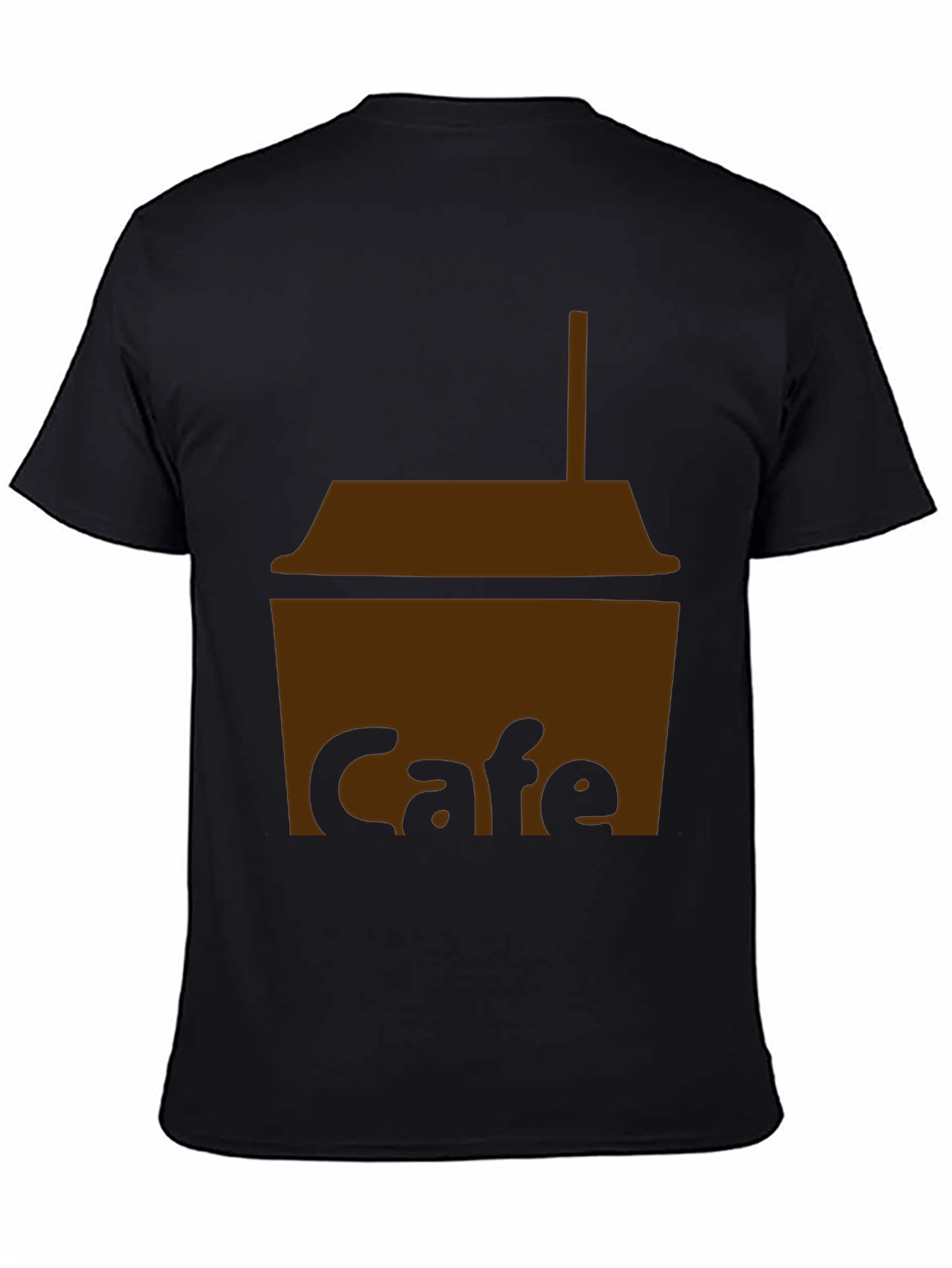 Cafe T-Shirt - Black Cotton Blend Graphic Tee
