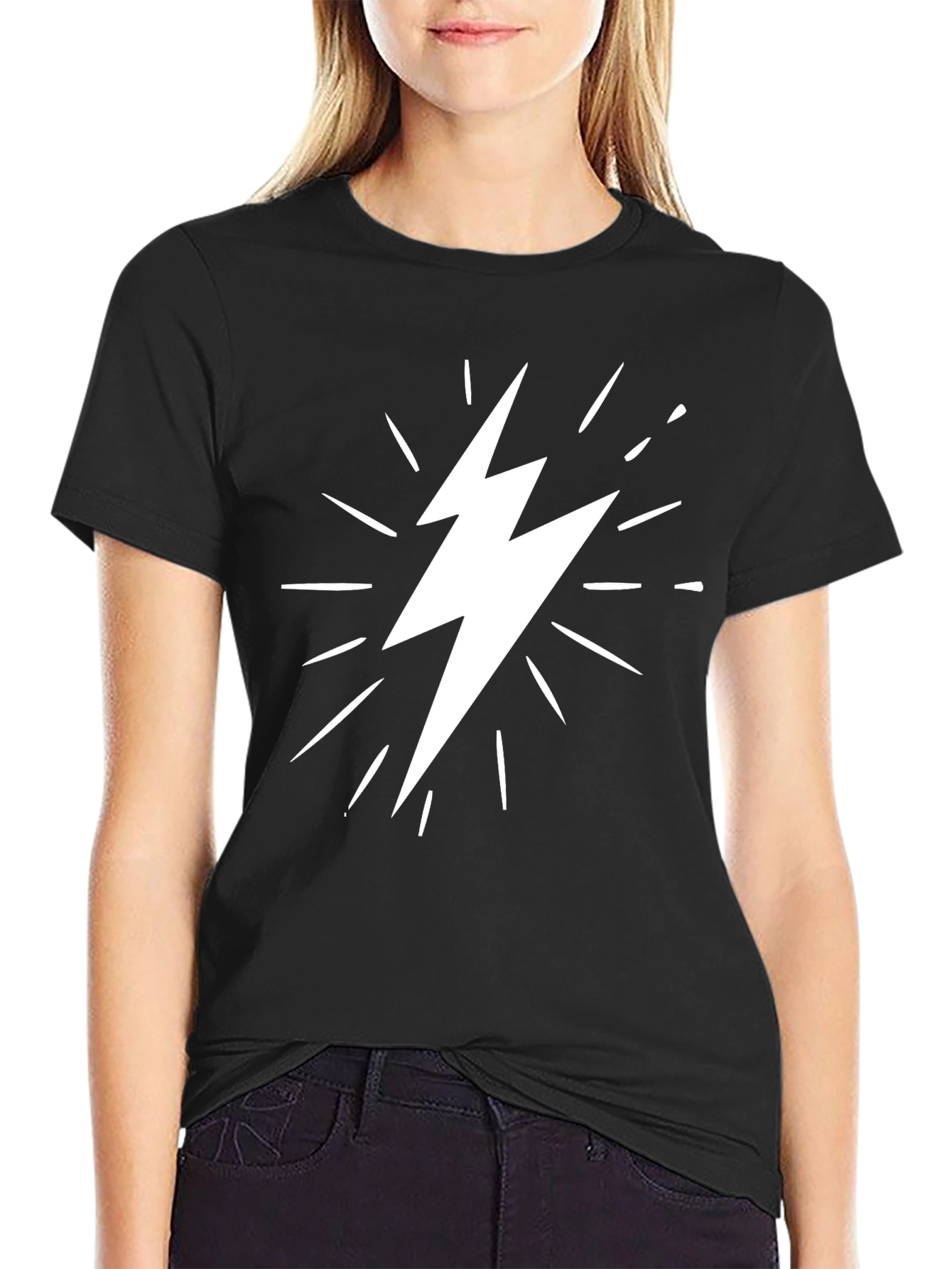 Lightning Bolt Graphic Tee - Classic Black T-Shirt