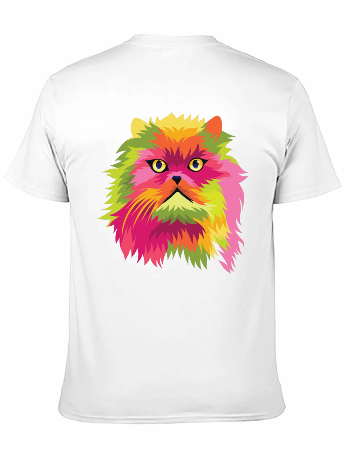 Pop Art Cat Graphic Black T-Shirt