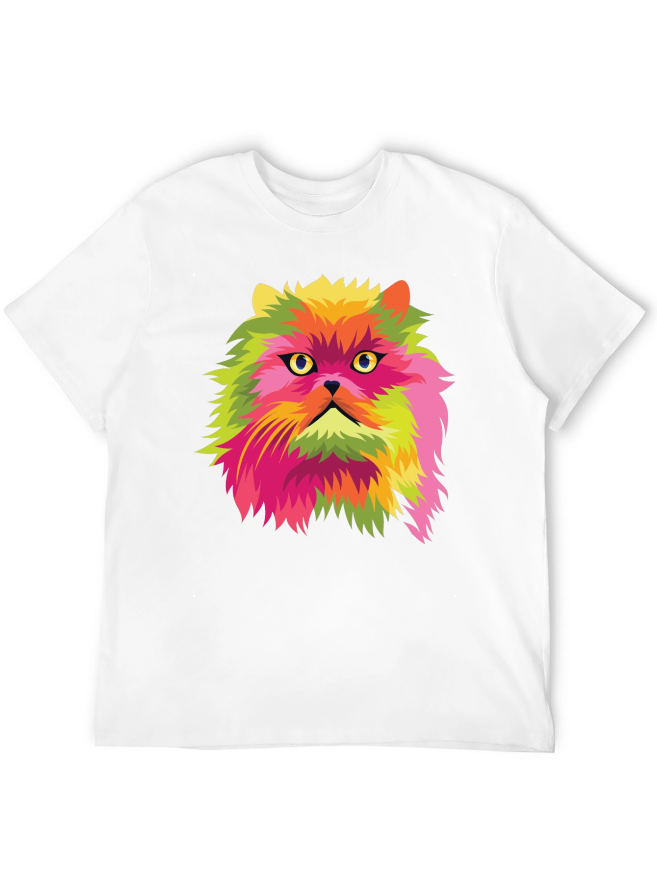 Pop Art Cat Graphic Black T-Shirt