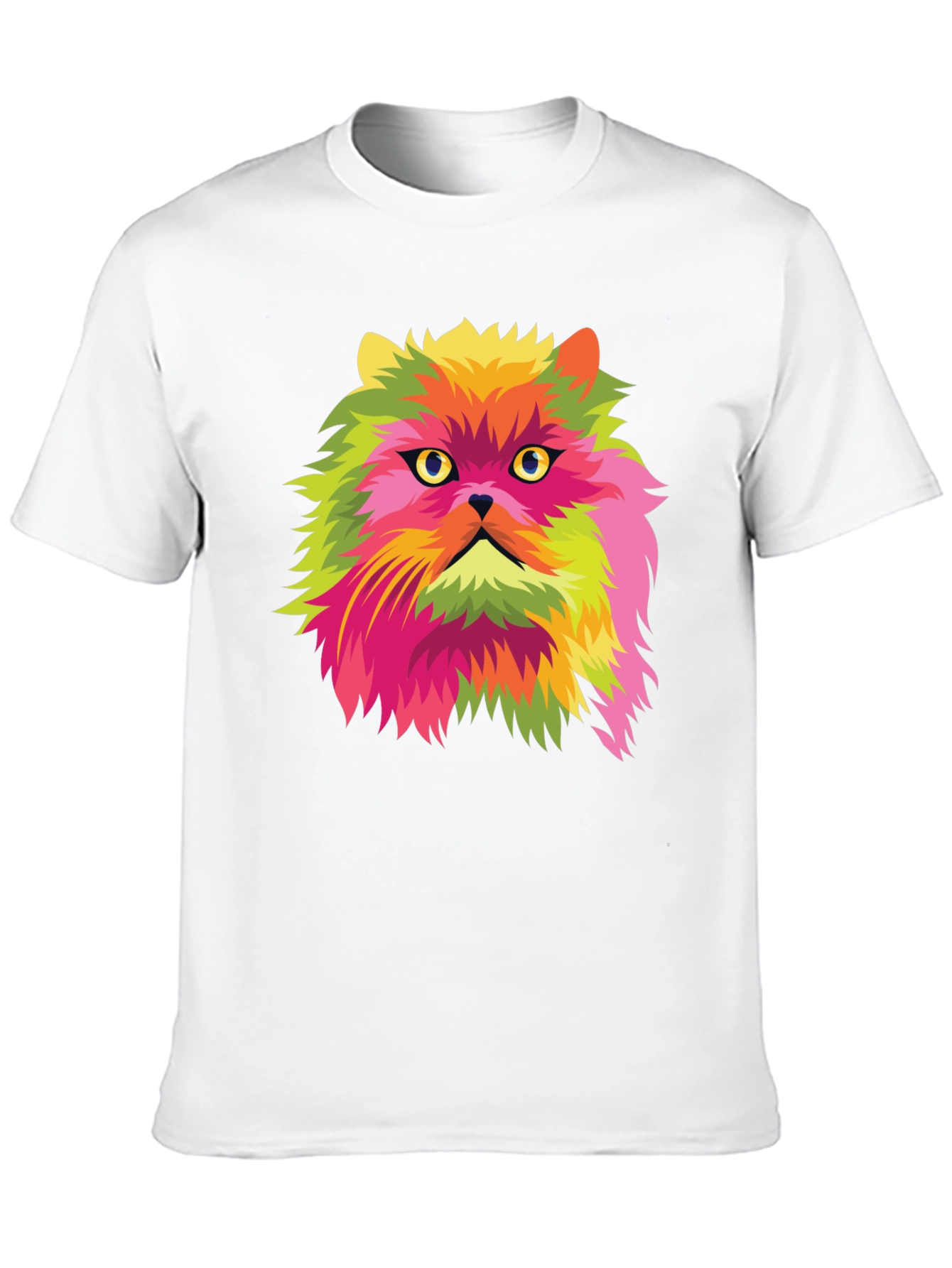Pop Art Cat Graphic Black T-Shirt