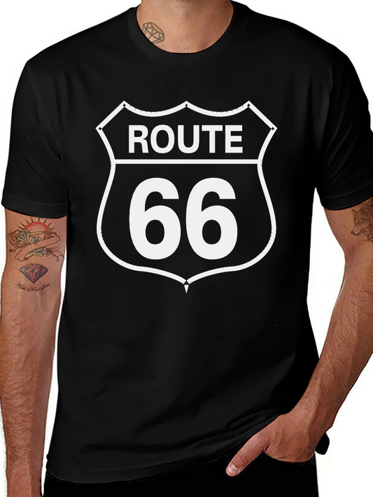Route 66 Black Graphic T-Shirt