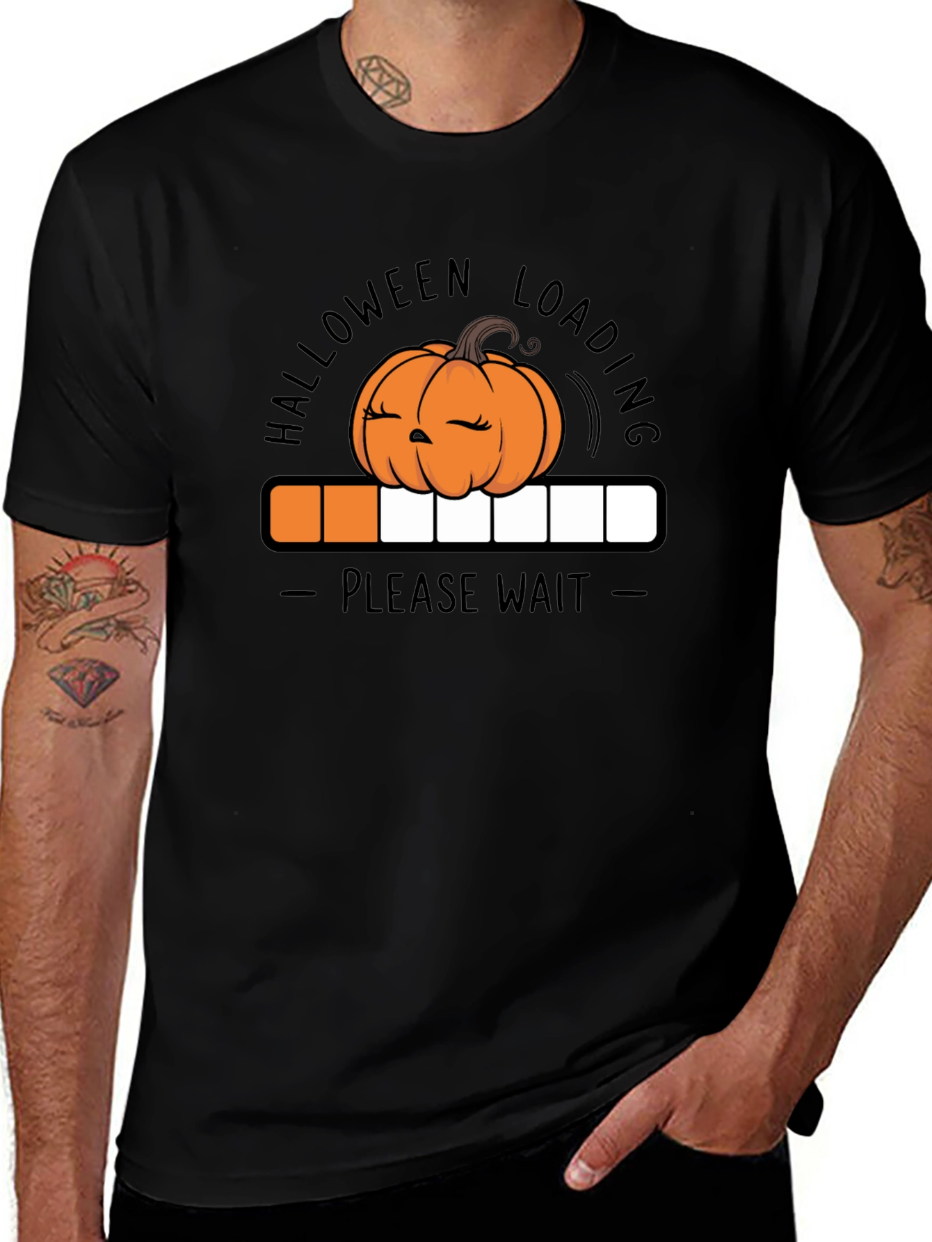 Halloween Loading Pumpkin Graphic T-Shirt